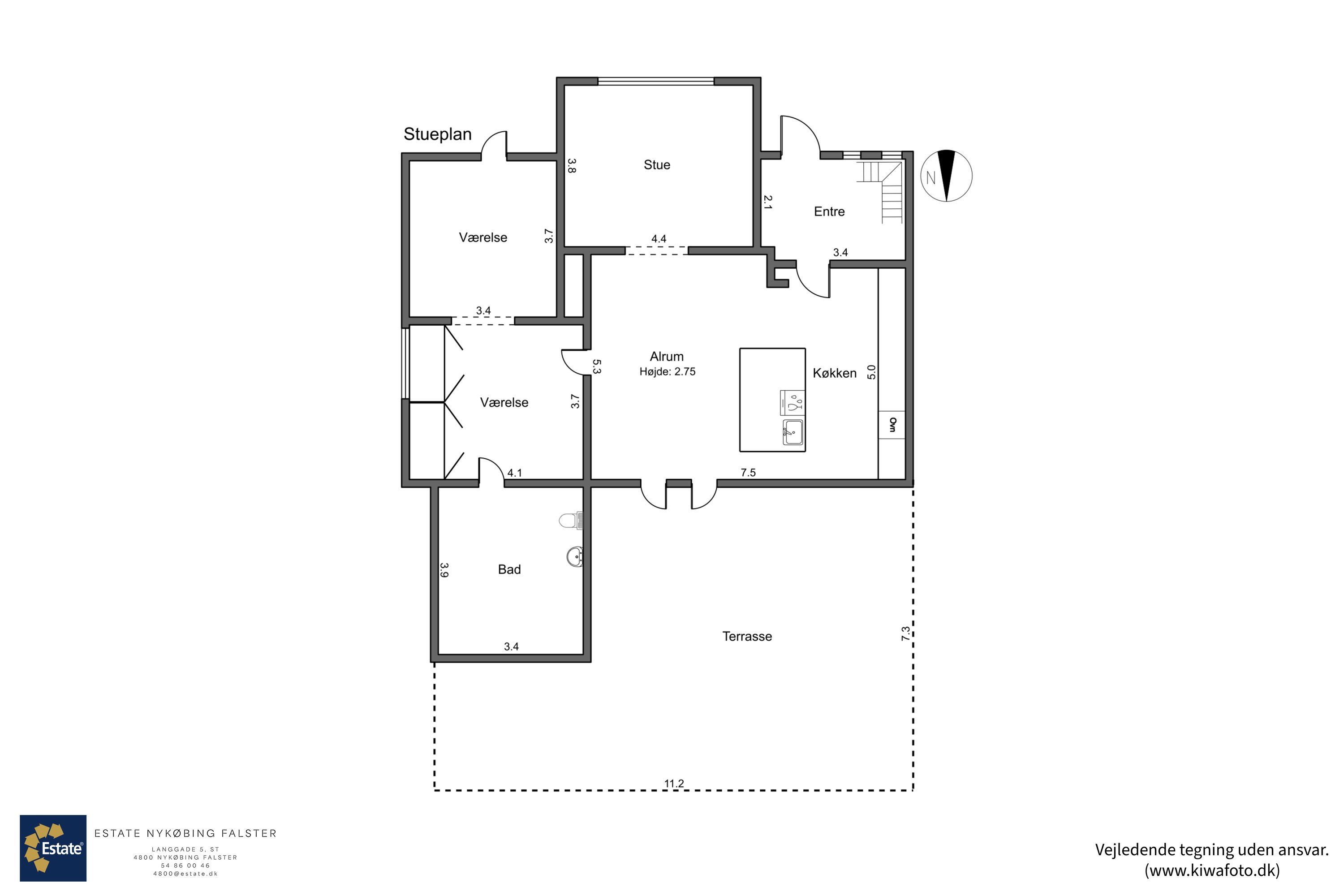 Plantegninger billede af Nr Alslev Langgade 62B, 4840 Nørre Alslev