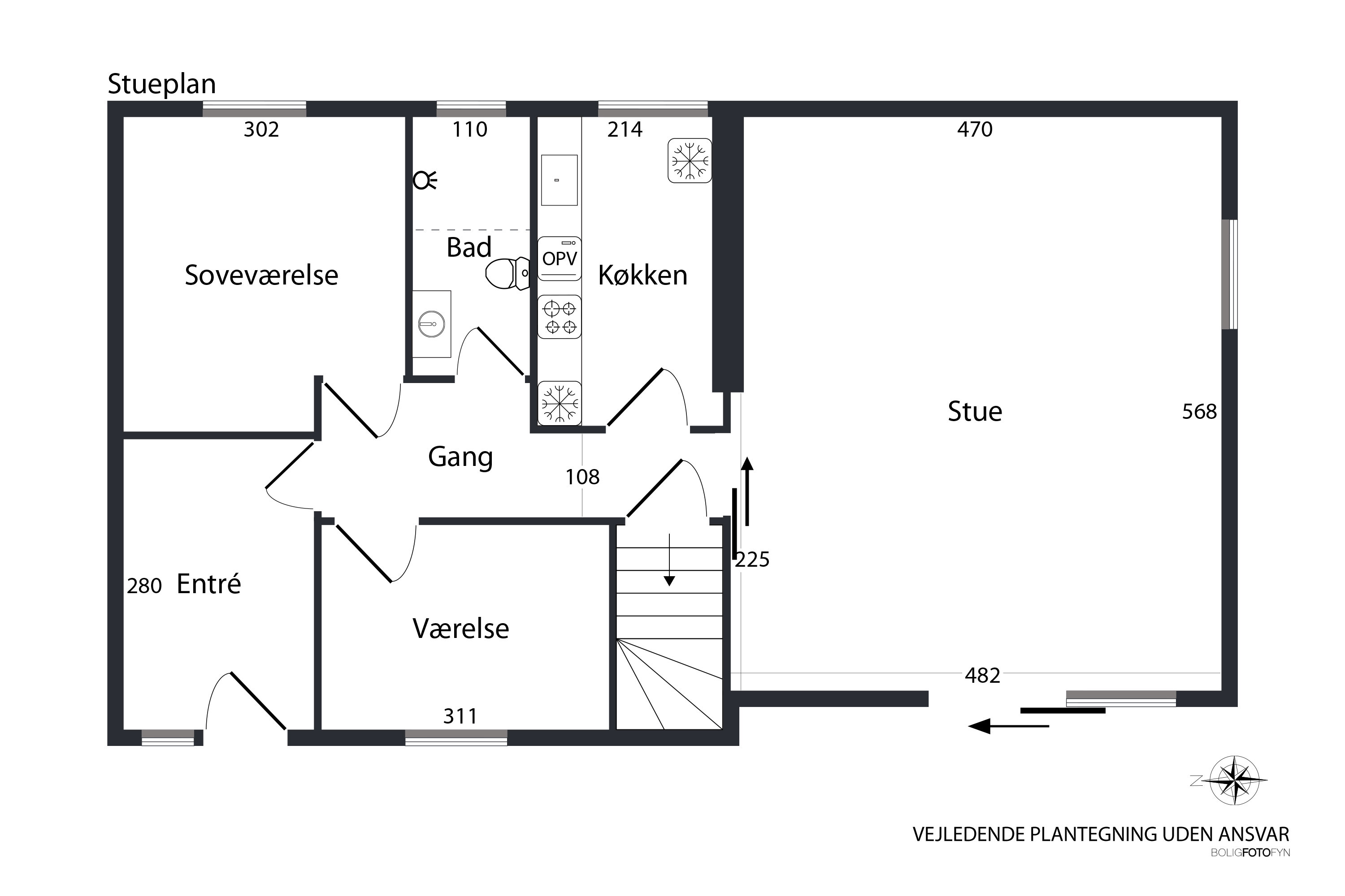 Plantegninger billede af Tværvej 7, Nr Broby, 5672 Broby