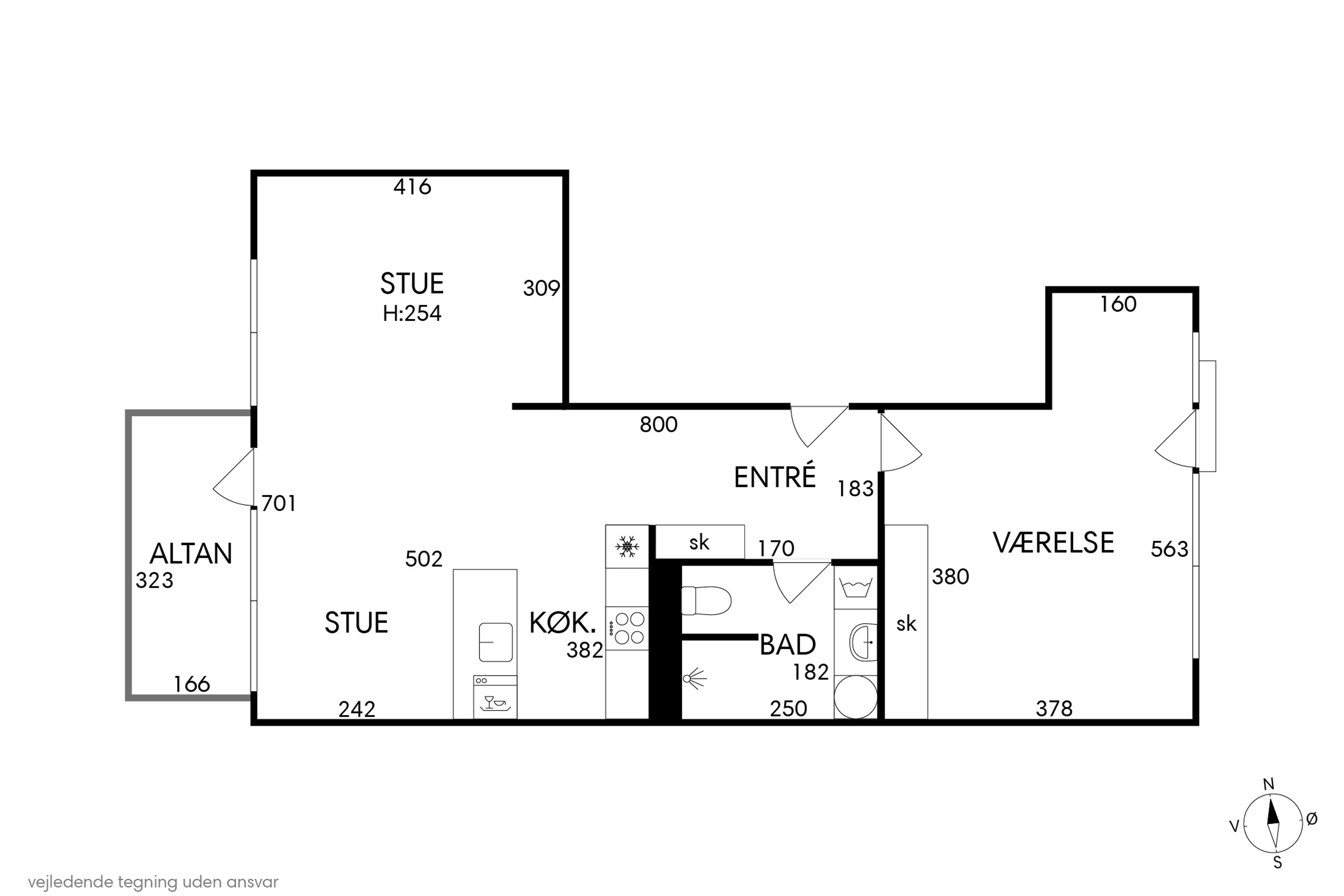 Plantegninger billede af Teglholmsgade 8A, 2. th., 2450 København SV