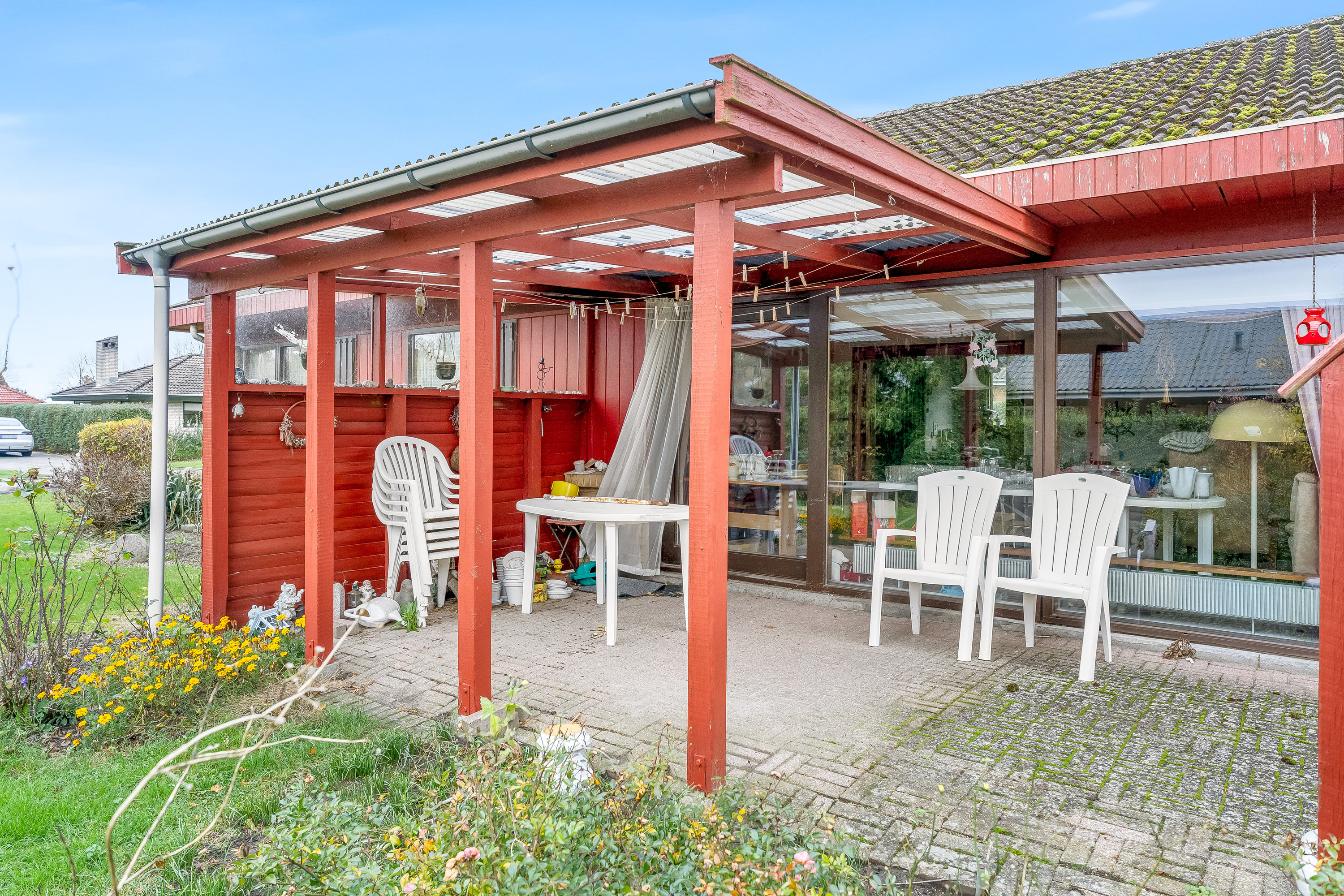 Fremhævet overdækket terrasse billede i fuldskærmstilstand. Billede af Rosnæsvej 47, 4900 Nakskov