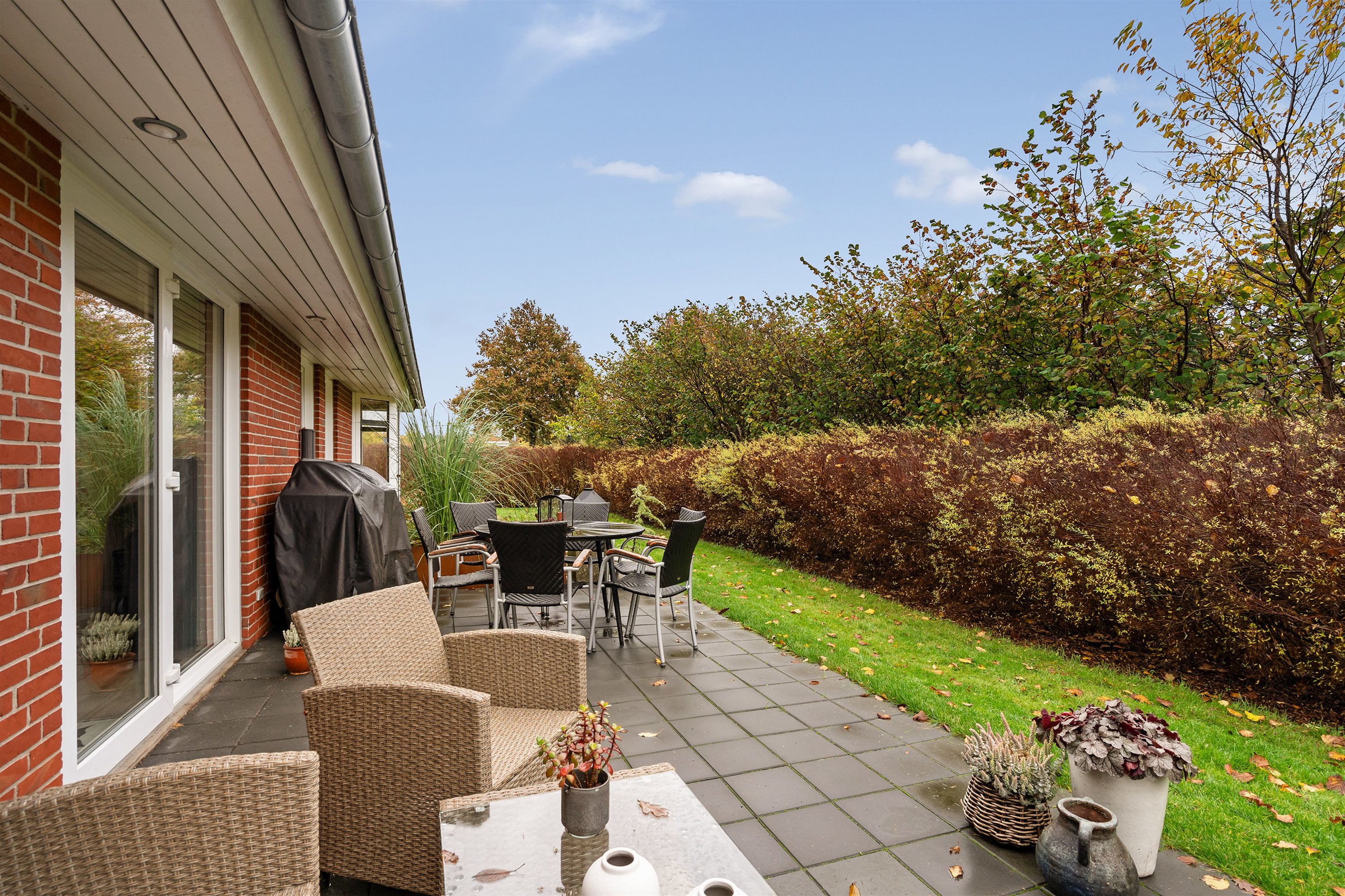 Fremhævet terrasse billede i fuldskærmstilstand. Billede af Markskellet 43, 7190 Billund