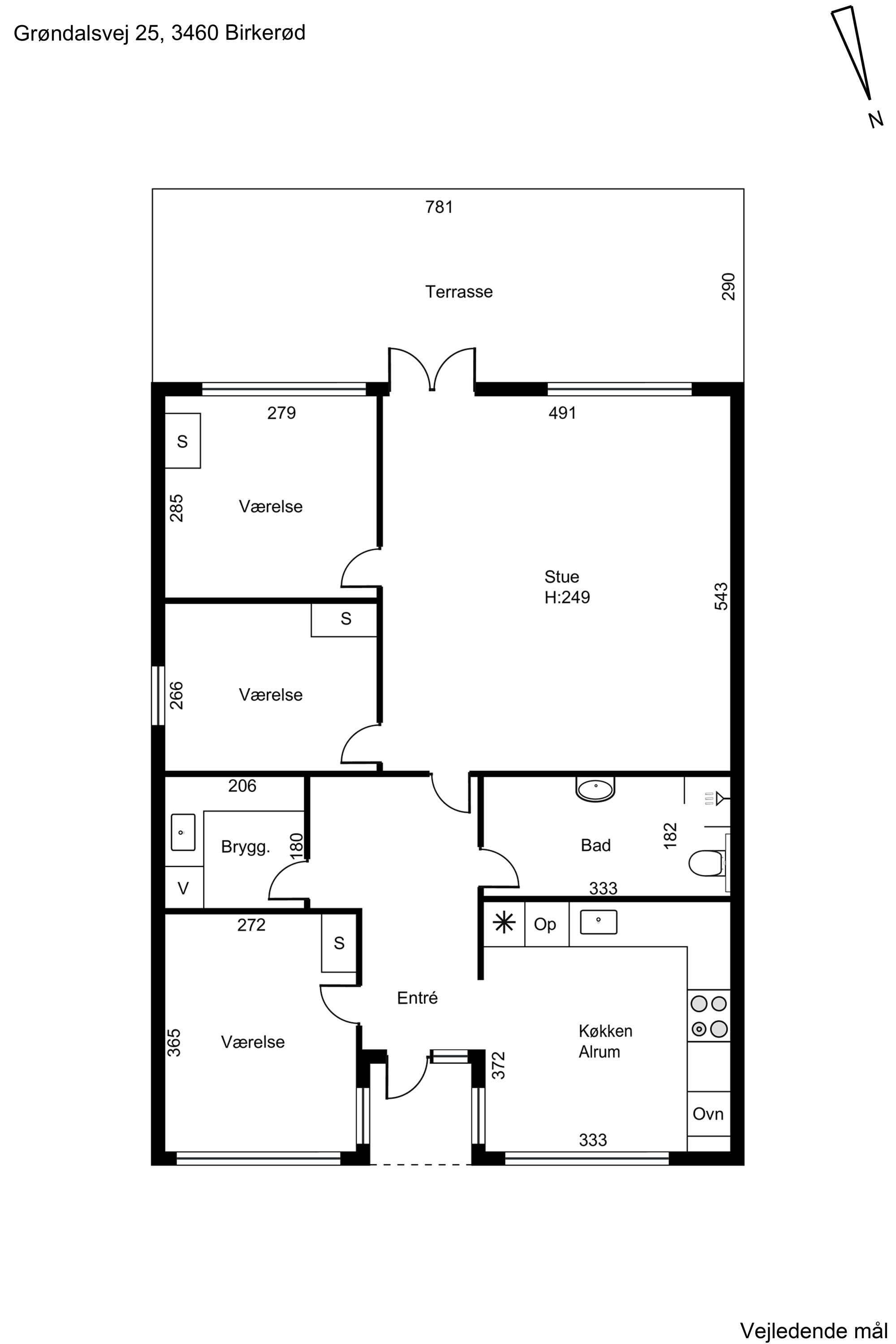 Plantegninger billede af Grøndalsvej 25, 3460 Birkerød