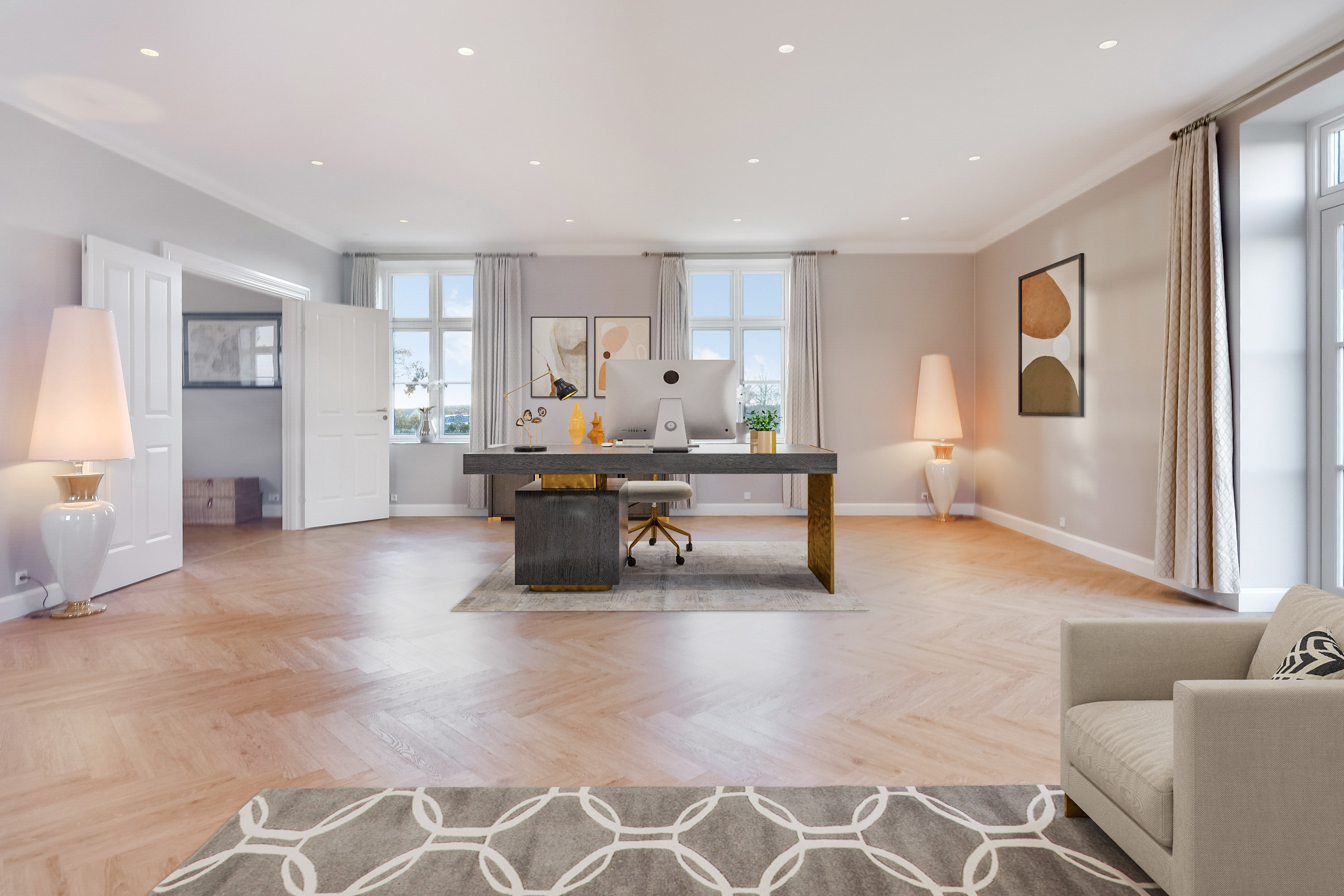 Fremhævet stue billede i fuldskærmstilstand. Billede af Dådyrbakken 96, 5500 Middelfart