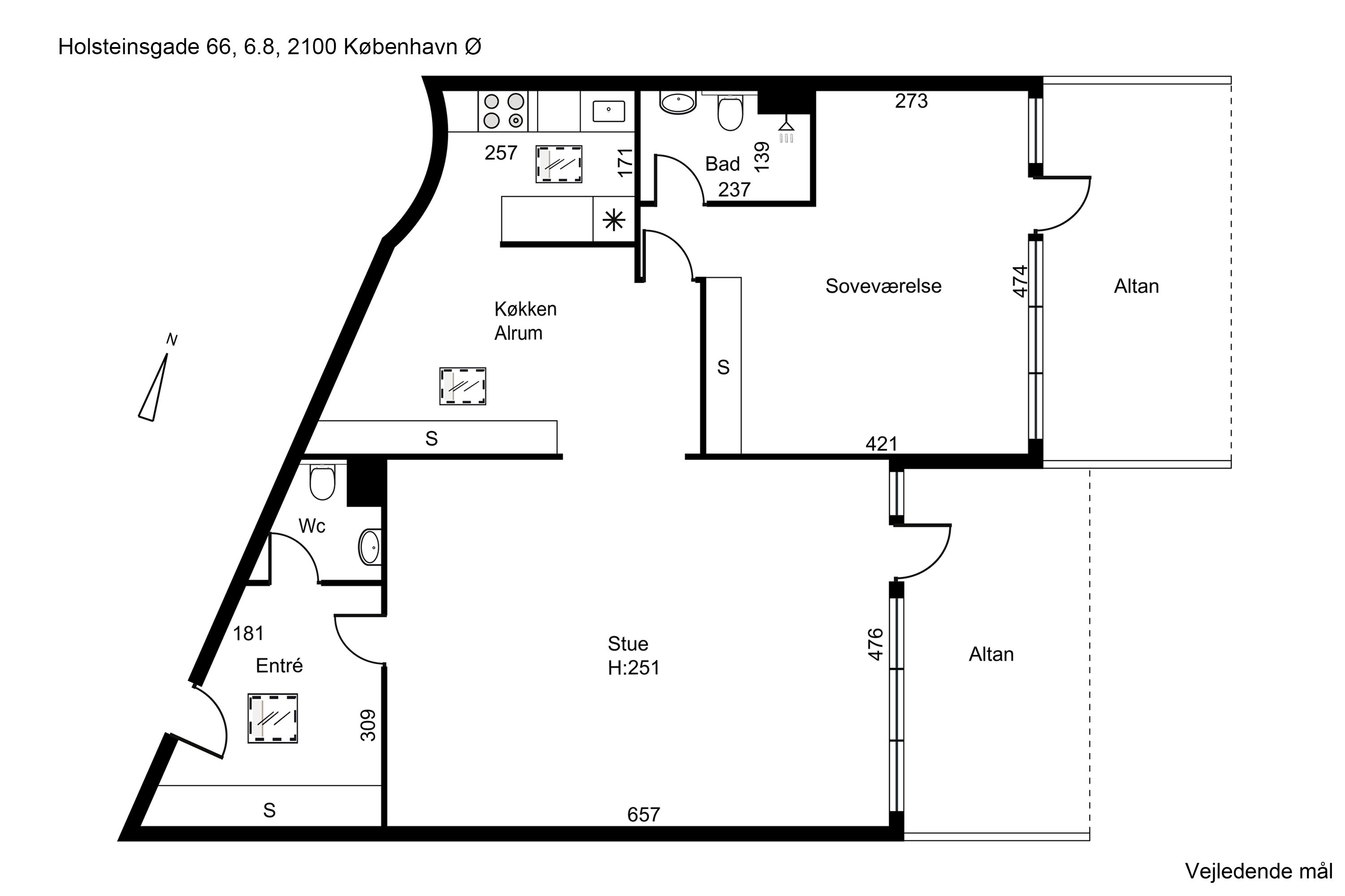Plantegninger billede af Holsteinsgade 66, 6. 8., 2100 København Ø