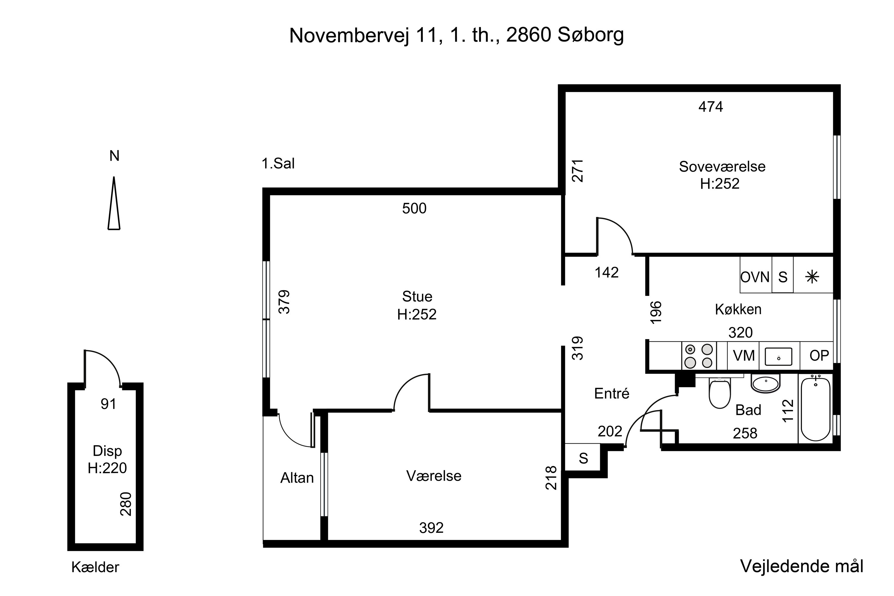 Plantegninger billede af Novembervej 11, 1. th., 2860 Søborg
