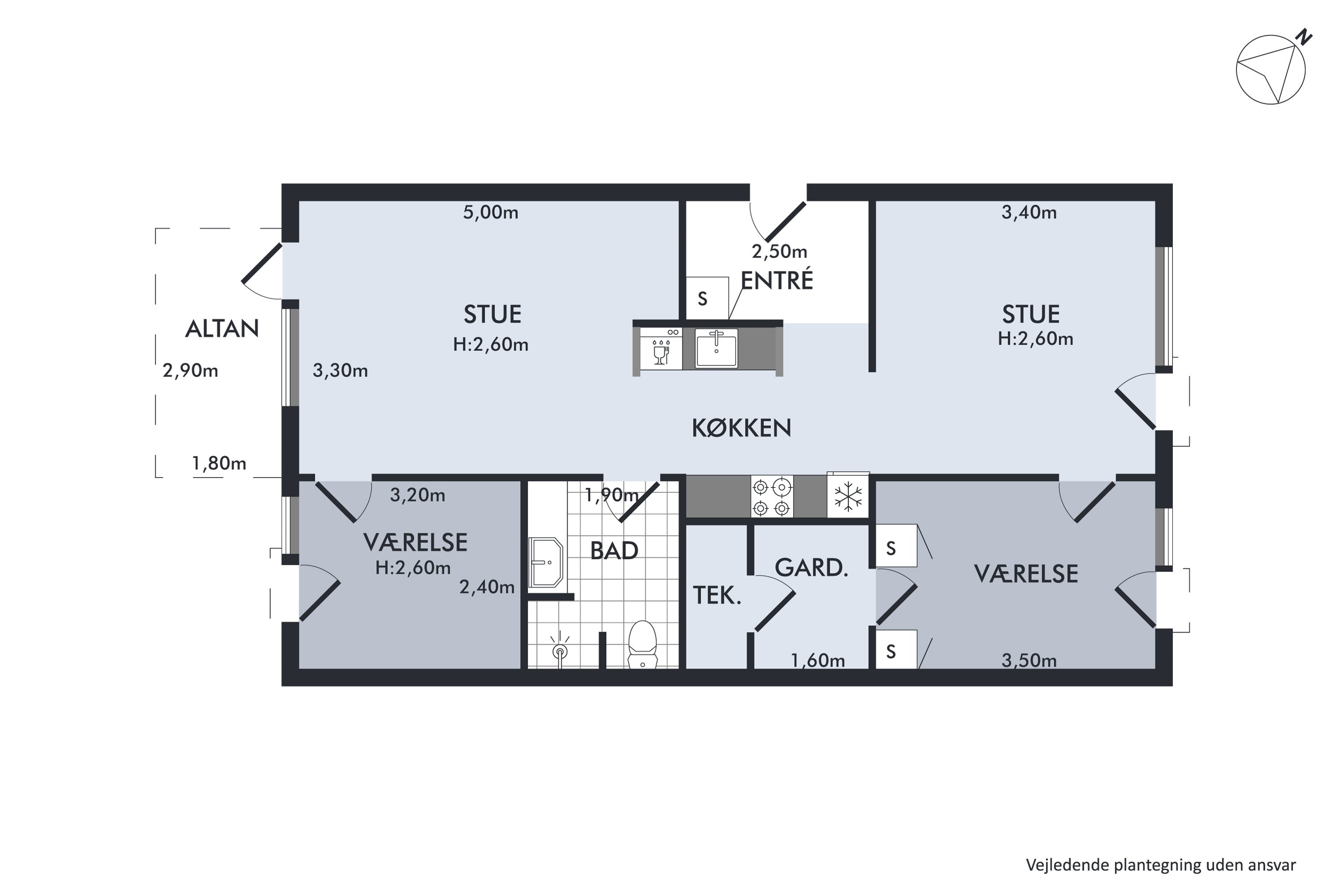 Plantegninger billede af Tommerupgade 43, 2. tv., Høje Taastrup, 2630 Taastrup