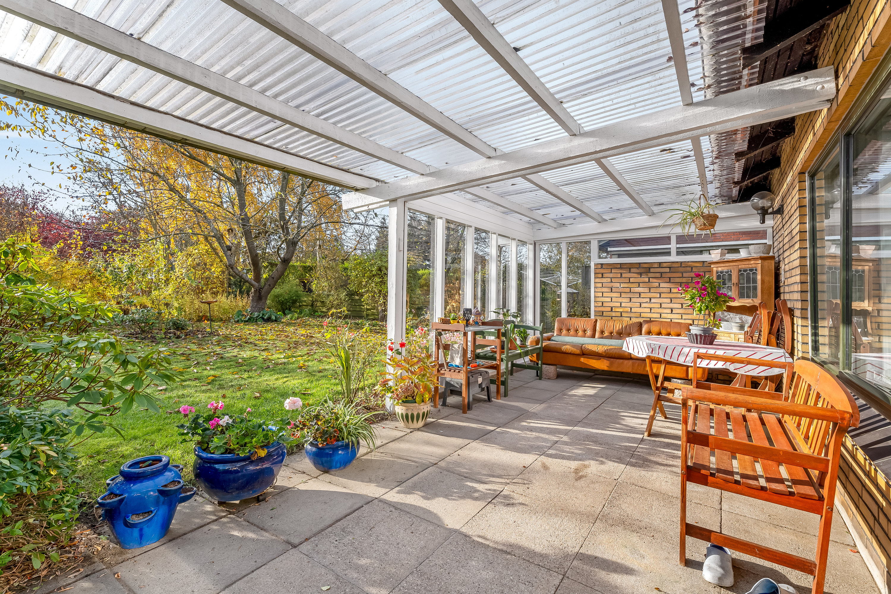 Fremhævet overdækket terrasse billede i fuldskærmstilstand. Billede af Egevej 6, Systofte Skovby, 4800 Nykøbing F