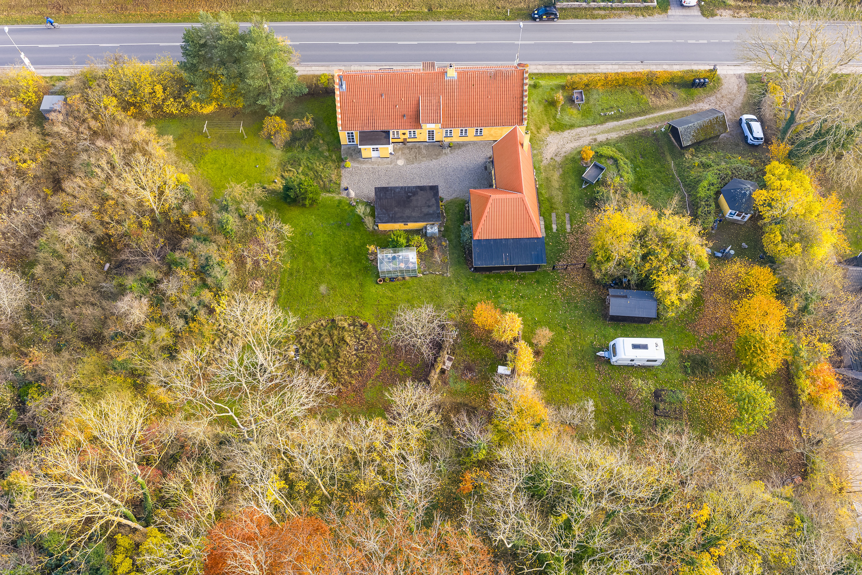 Fremhævet luftfoto billede i fuldskærmstilstand. Billede af Dyrehavevej 94, 5800 Nyborg