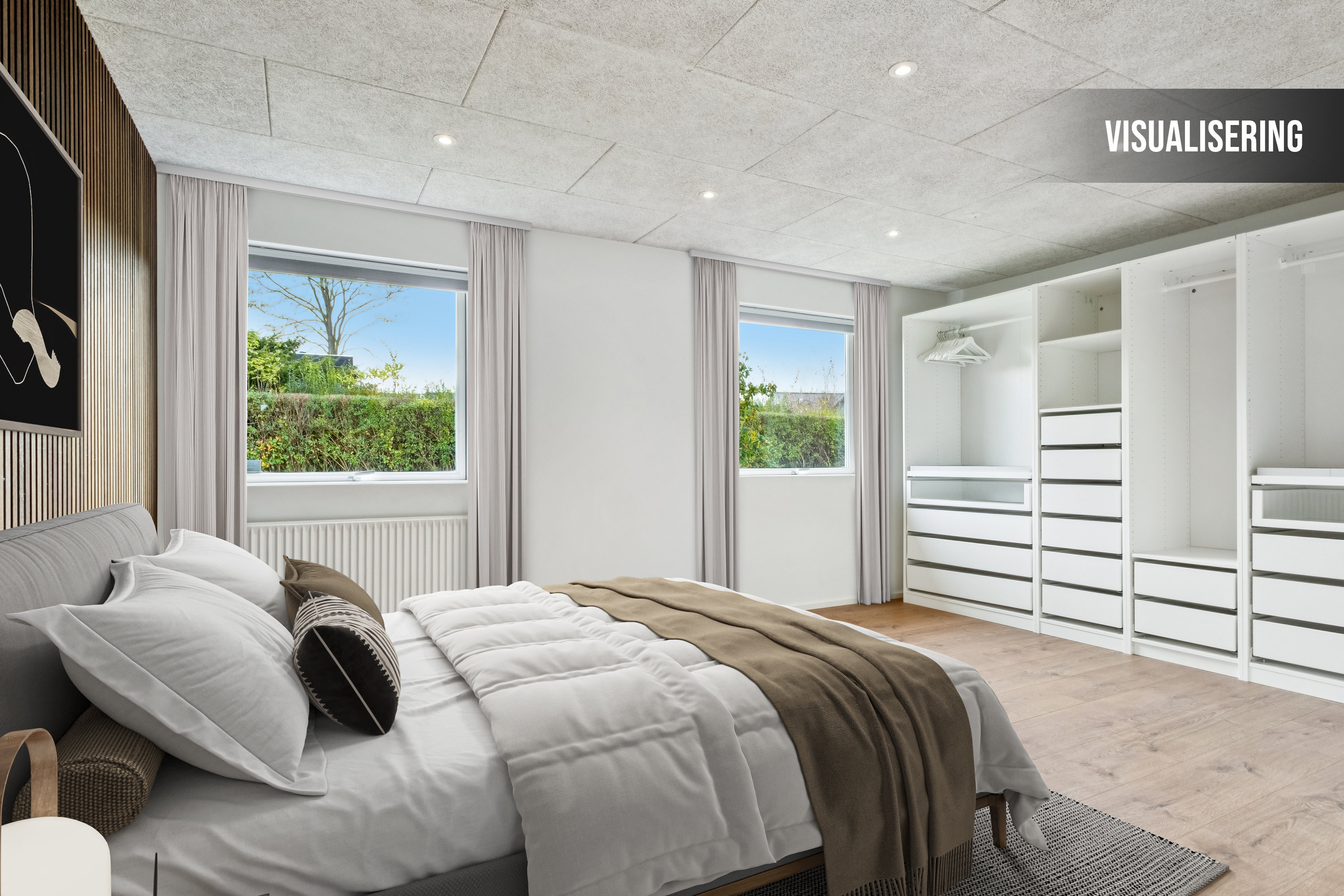 Fremhævet soveværelse billede i fuldskærmstilstand. Billede af Rødkløvervej 19, 8700 Horsens