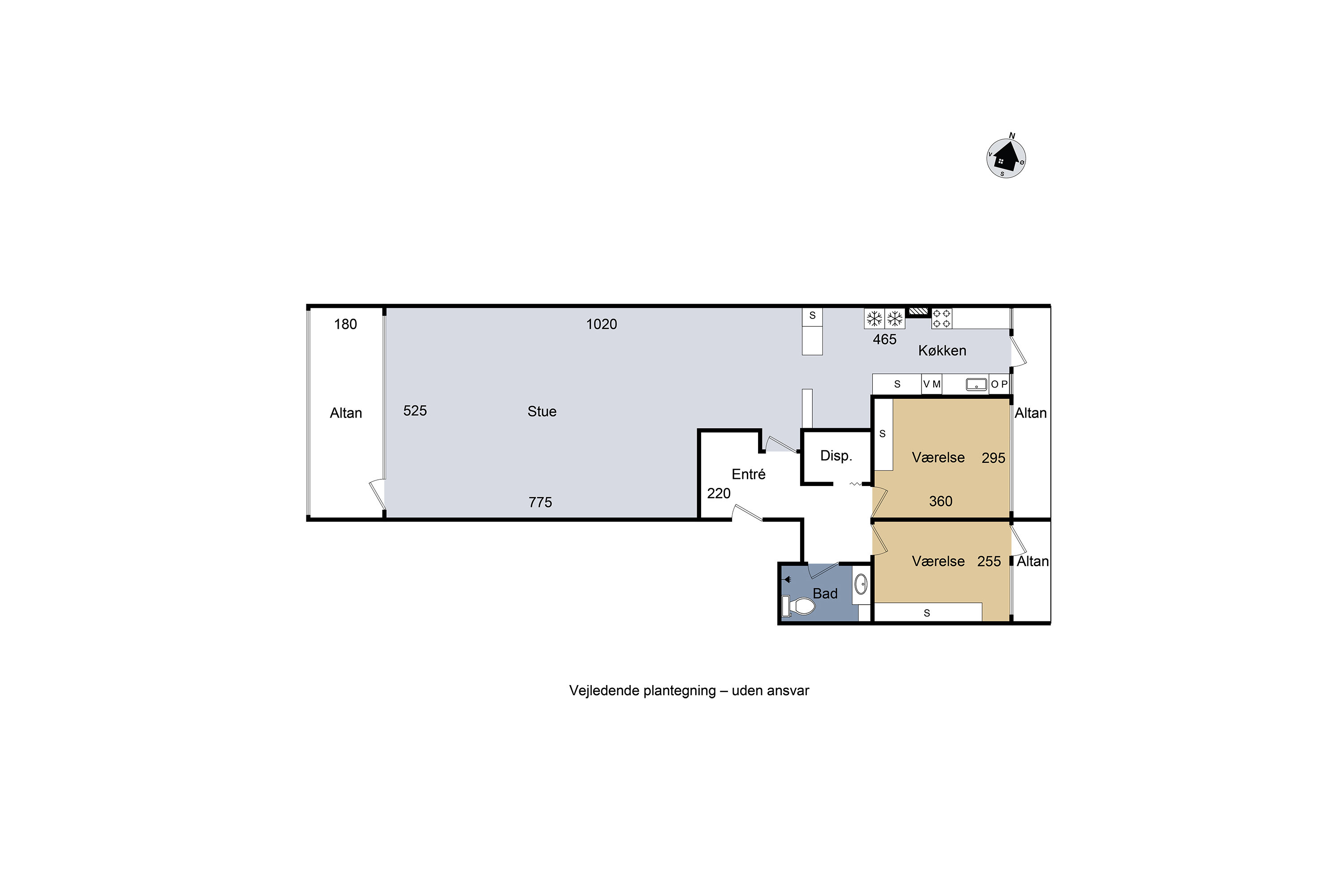 Plantegninger billede af Søndermarksvej 33, 2. tv., 4200 Slagelse
