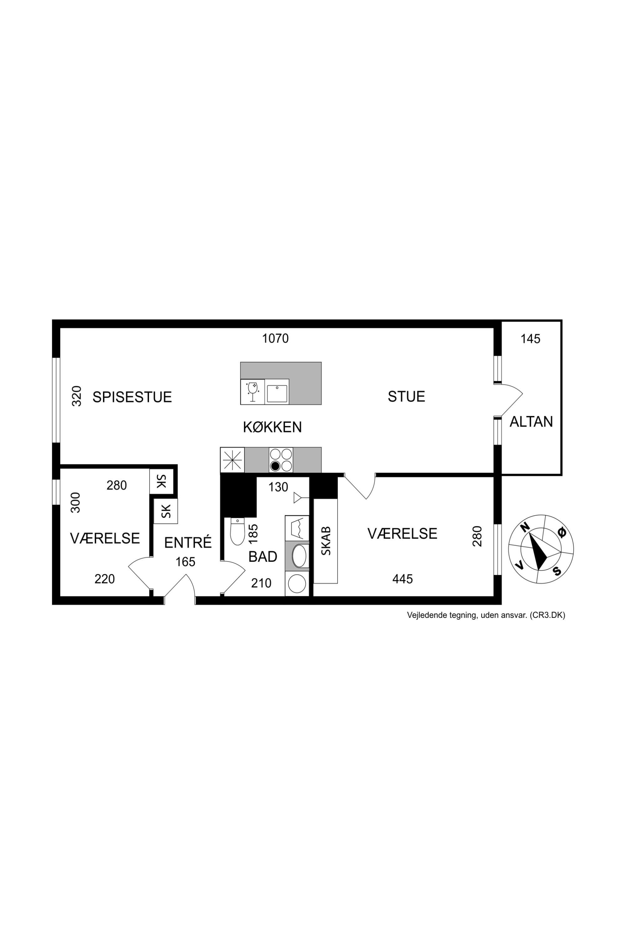 Plantegninger billede af Elstarvej 11, 1. tv., 2500 Valby