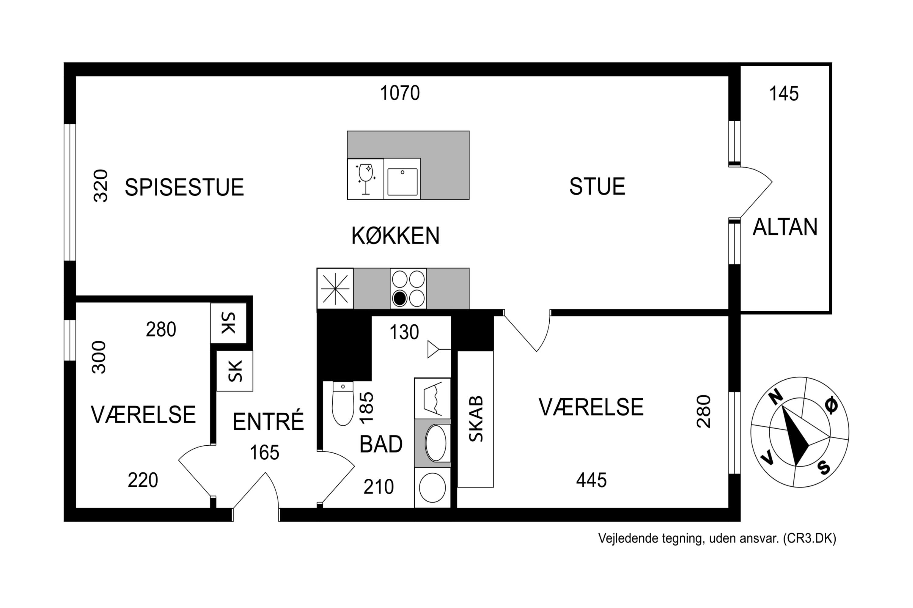 Plantegninger billede af Elstarvej 11, 1. tv., 2500 Valby