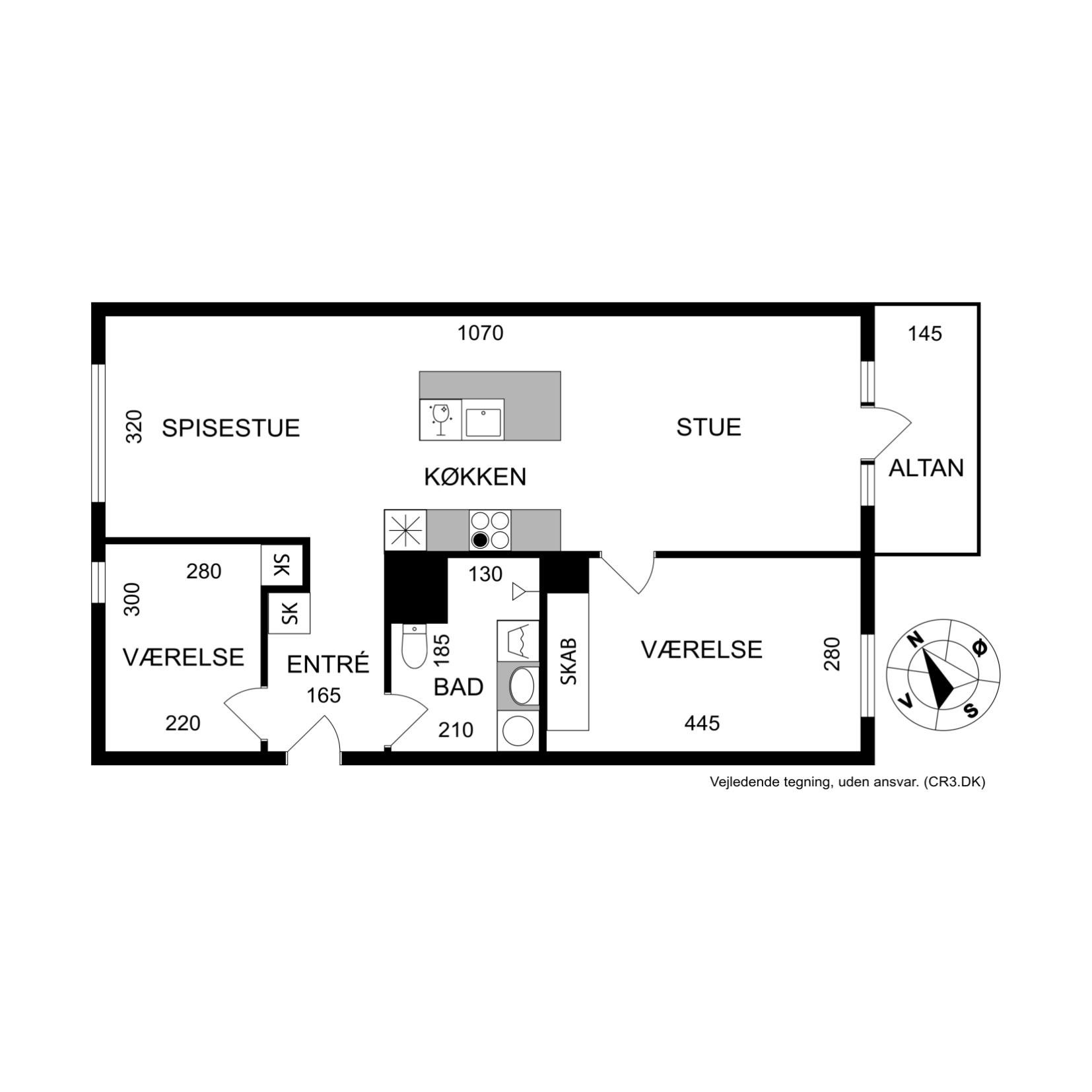 Plantegninger billede af Elstarvej 11, 1. tv., 2500 Valby