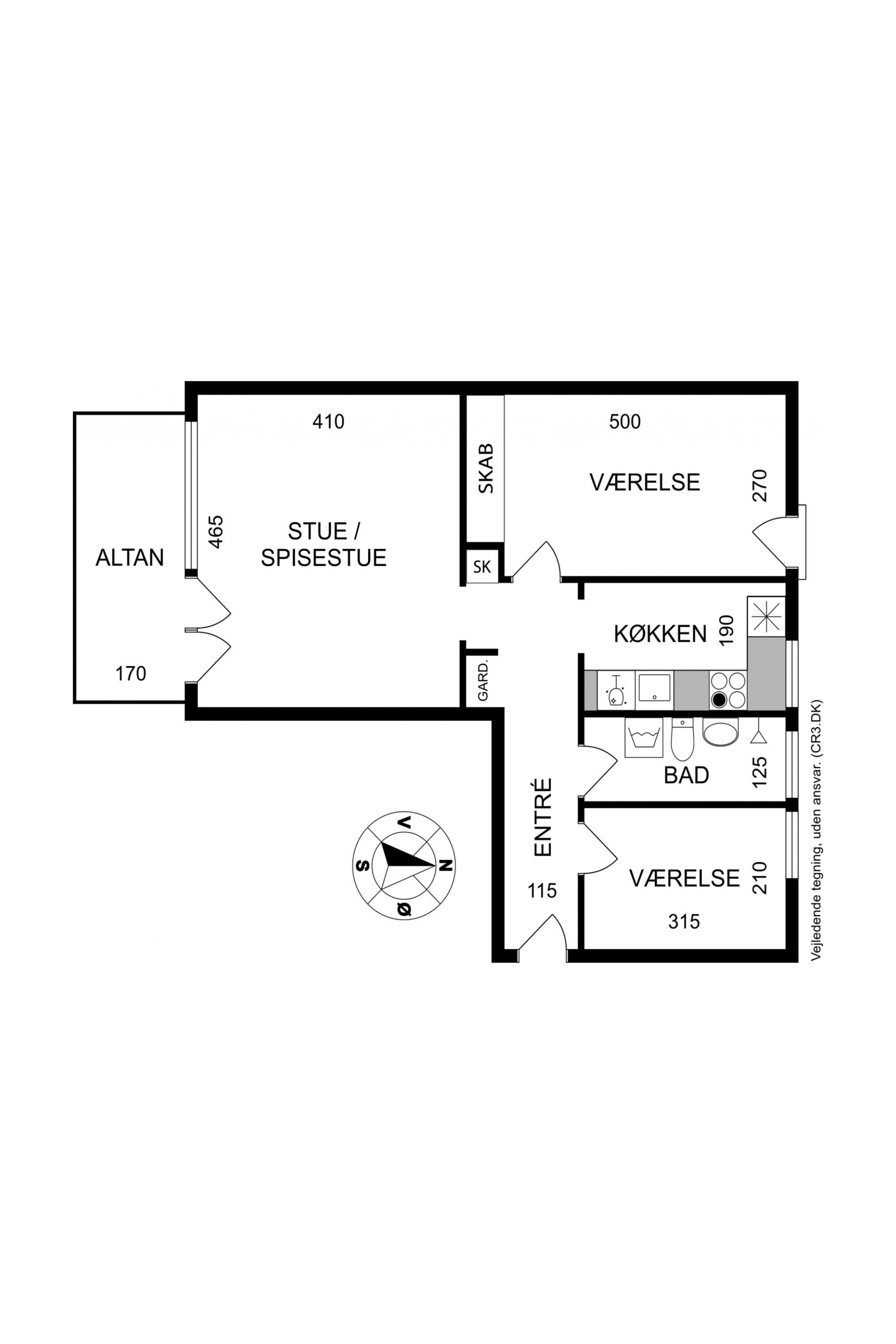 Plantegninger billede af Lyshøjgårdsvej 95, 4. th., 2500 Valby