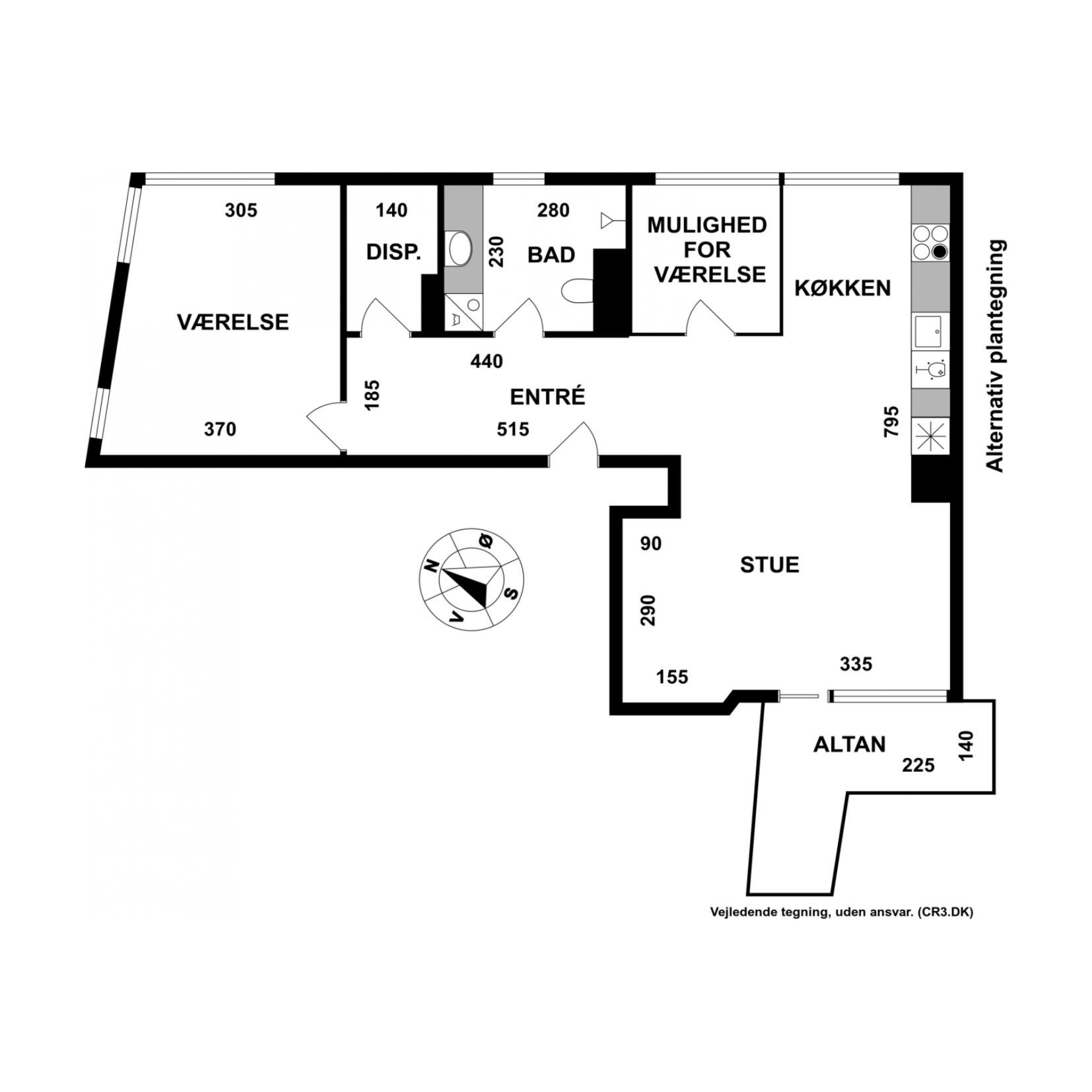 Plantegninger billede af Karin Nellemoses Vej 12, 4. tv., 2500 Valby