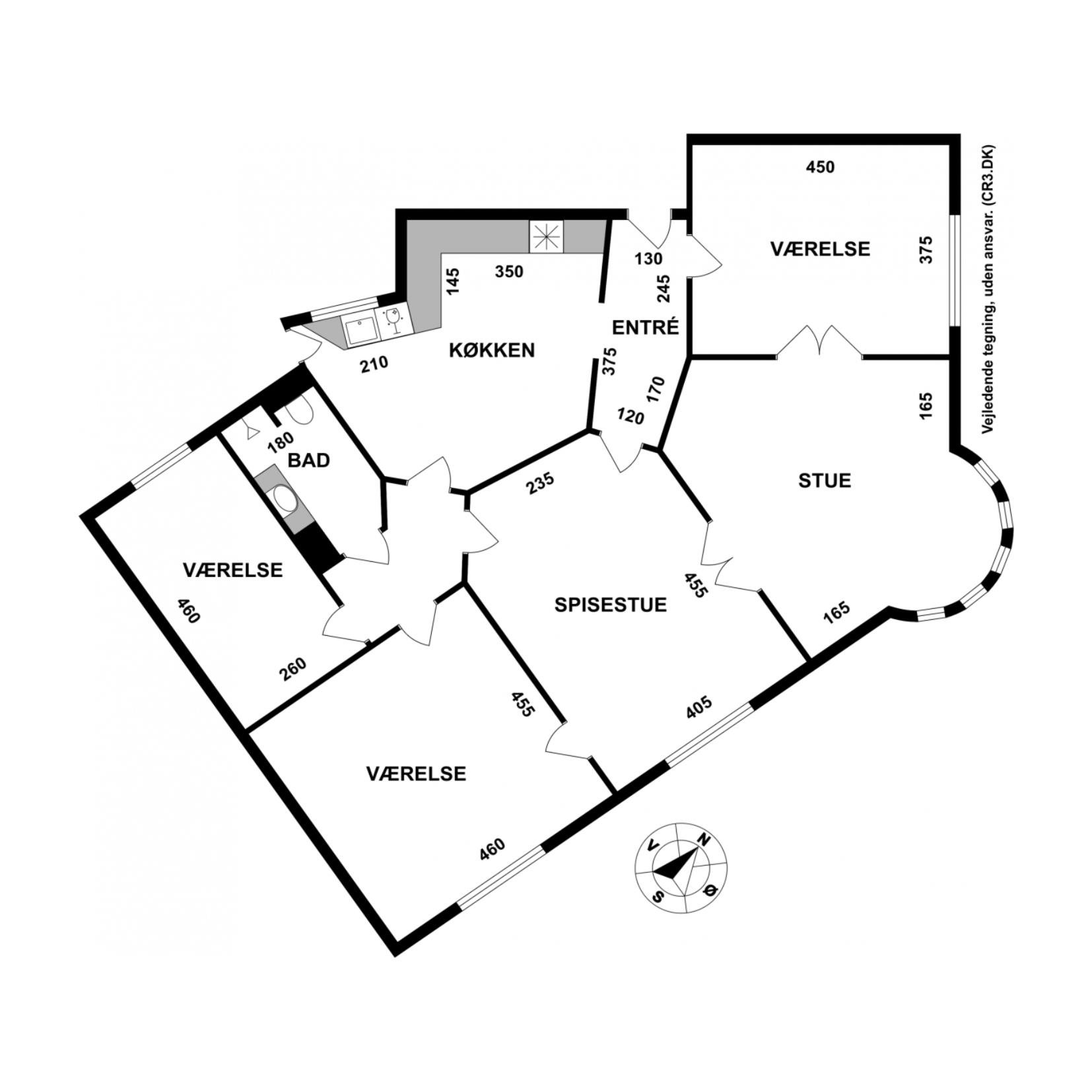 Plantegninger billede af Kristian Zahrtmanns Plads 81, 2. th., 2000 Frederiksberg