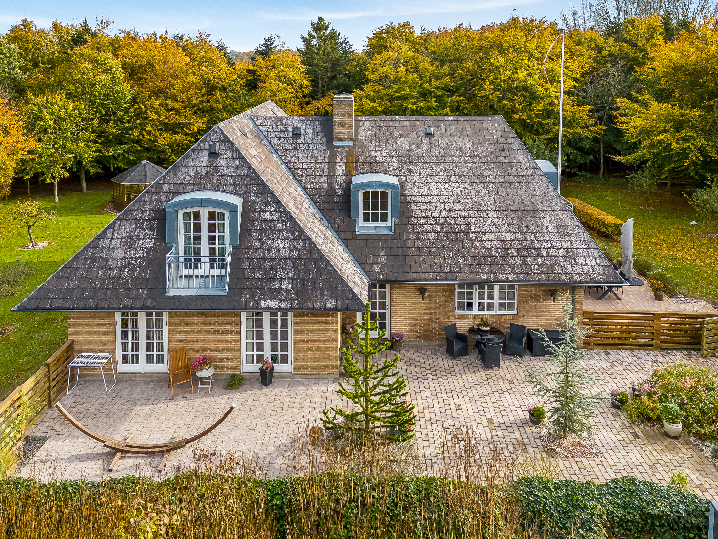 Villa: Luftfoto på Horsemor 3, Systofte, 4800 Nykøbing F