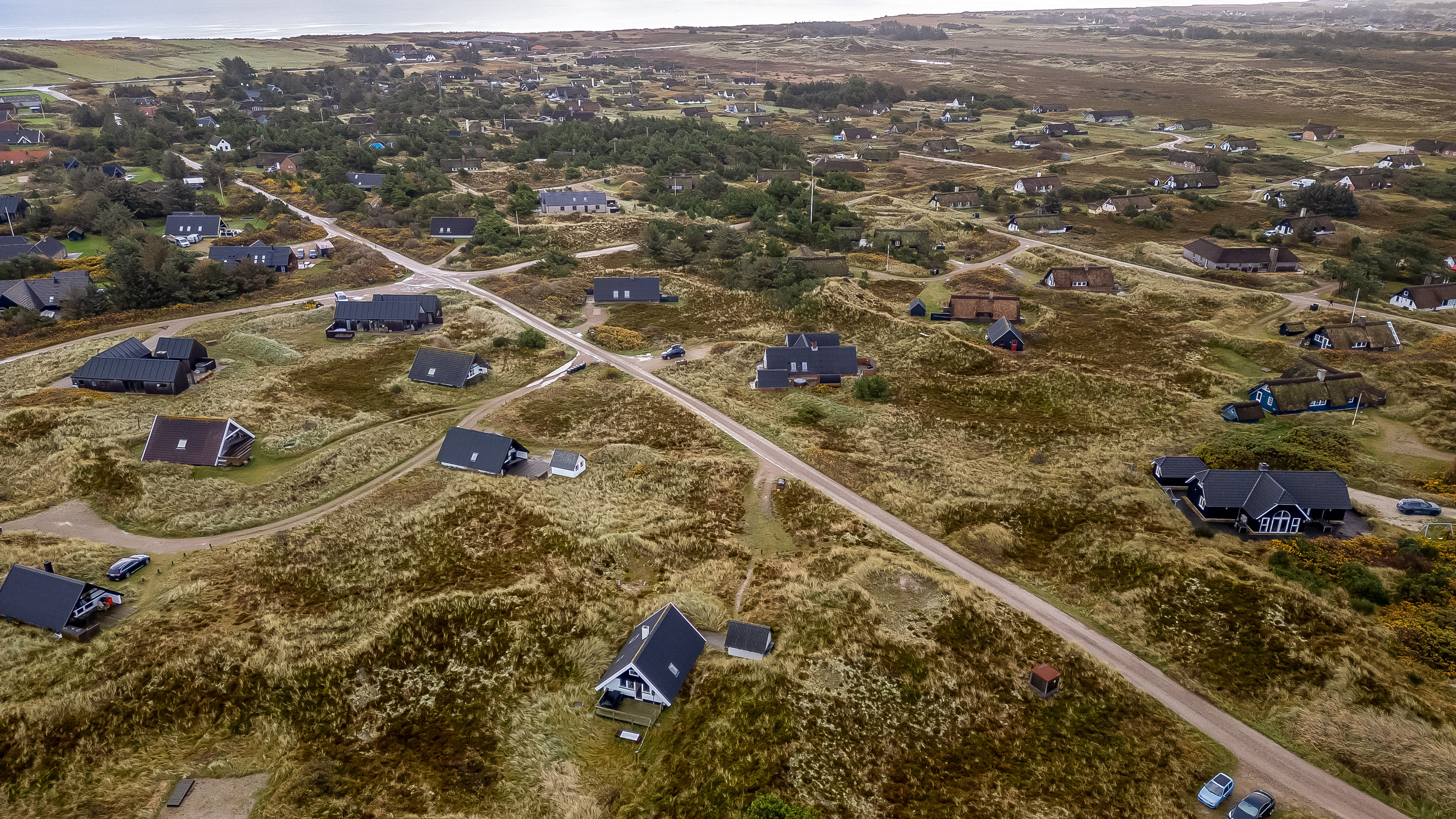 Fremhævet luftfoto billede i fuldskærmstilstand. Billede af Opstrupsvej 62, Klegod, 6950 Ringkøbing