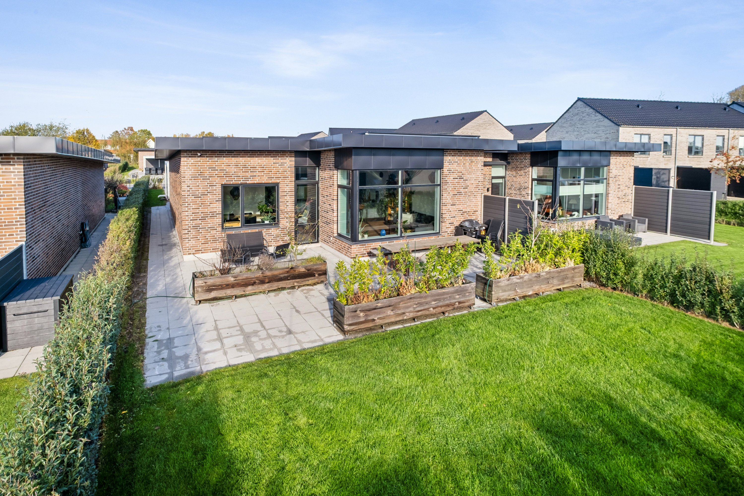 Rækkehus: Set fra haven på Højagergårdsvej 17, Tyrsted, 8700 Horsens