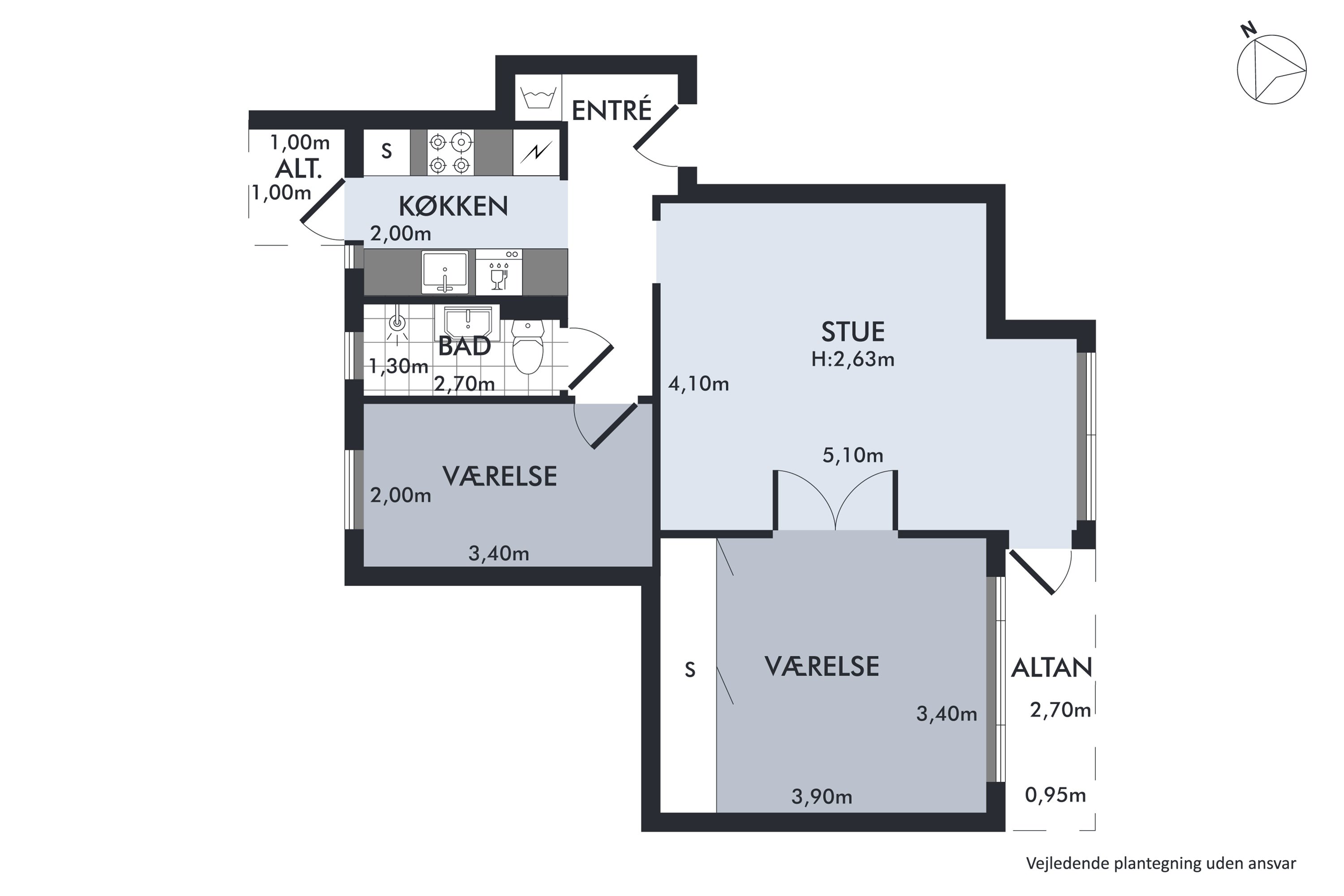 Plantegninger billede af Rådhusvej 18, 2. tv., 2920 Charlottenlund