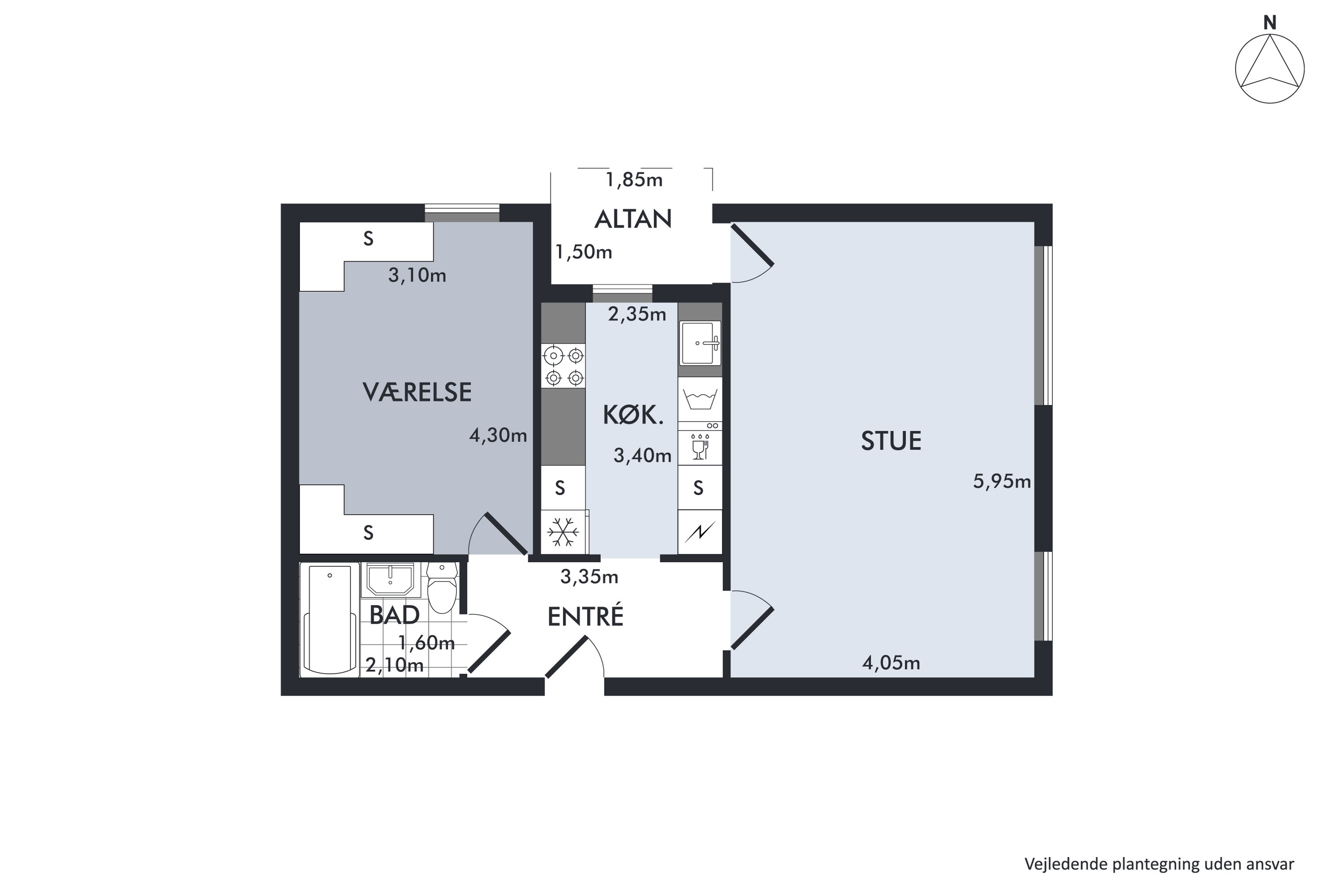 Plantegninger billede af Hobrovej 58, 3. tv., 9000 Aalborg