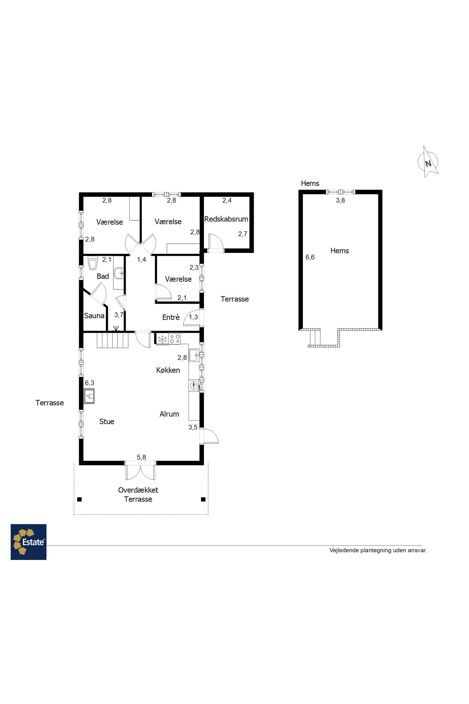 Plantegninger billede af Gravensbjergvej 2, Lønne, 6830 Nørre Nebel