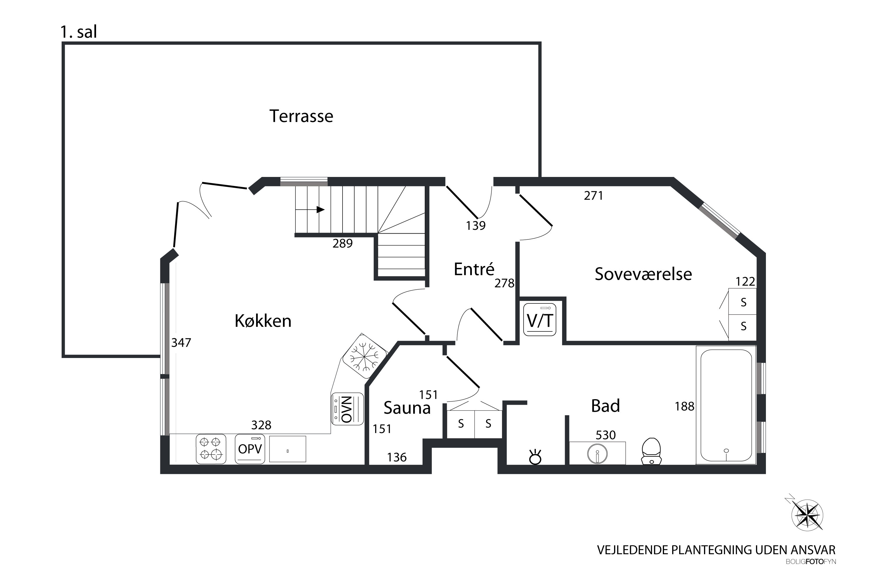 Plantegninger billede af Vestre Engvej 114, 1. th., 5400 Bogense