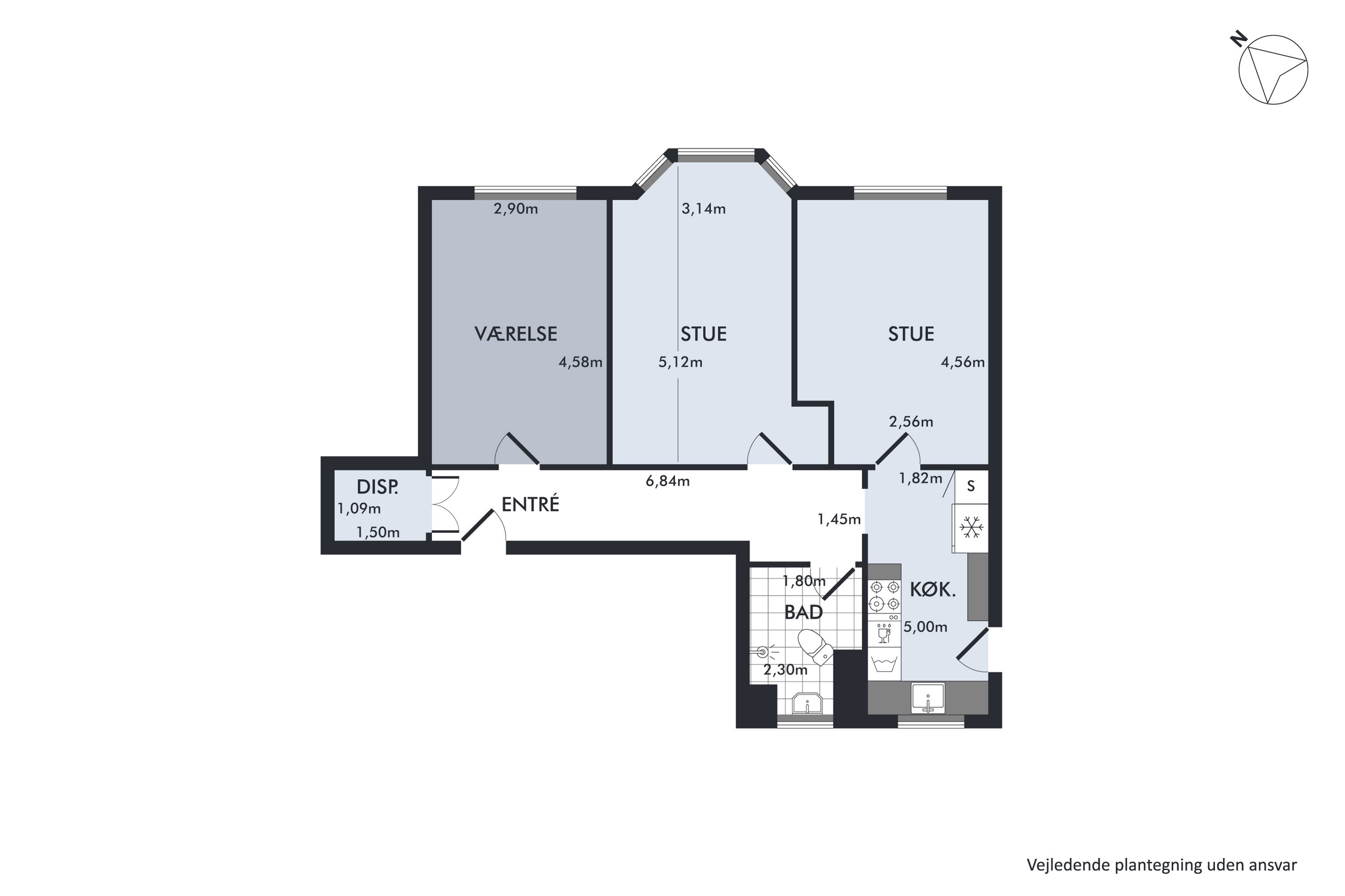 Plantegninger billede af Amager Boulevard 132, 1. th., 2300 København S