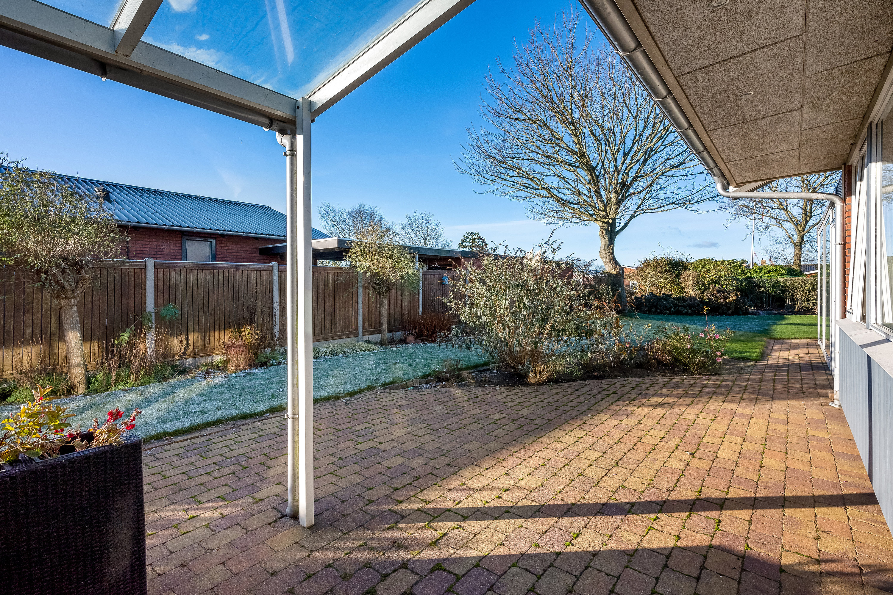 Fremhævet overdækket terrasse billede i fuldskærmstilstand. Billede af Stenshøj 6, 6950 Ringkøbing