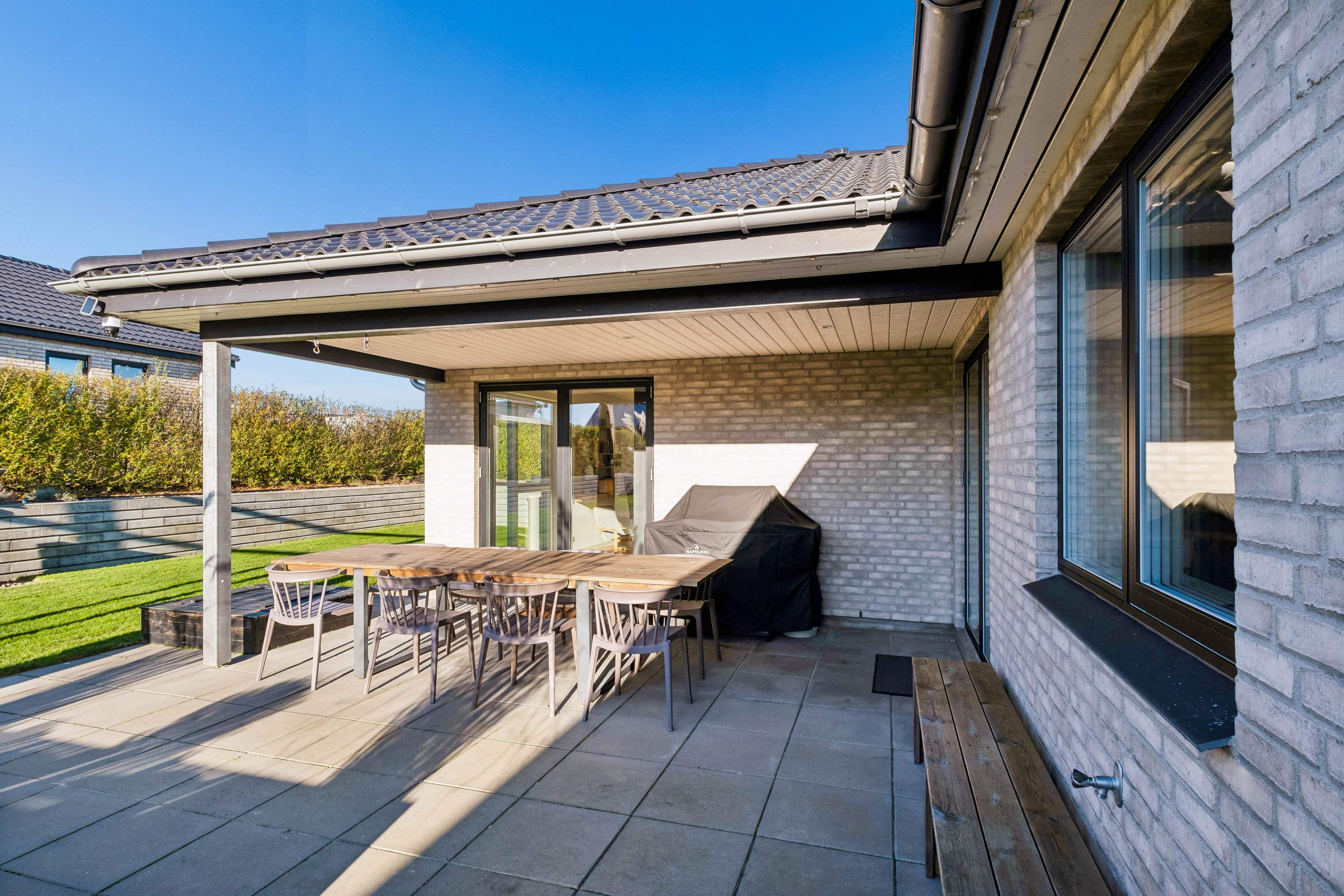 Fremhævet terrasse billede i fuldskærmstilstand. Billede af Druehylden 56, Østerhåb, 8700 Horsens