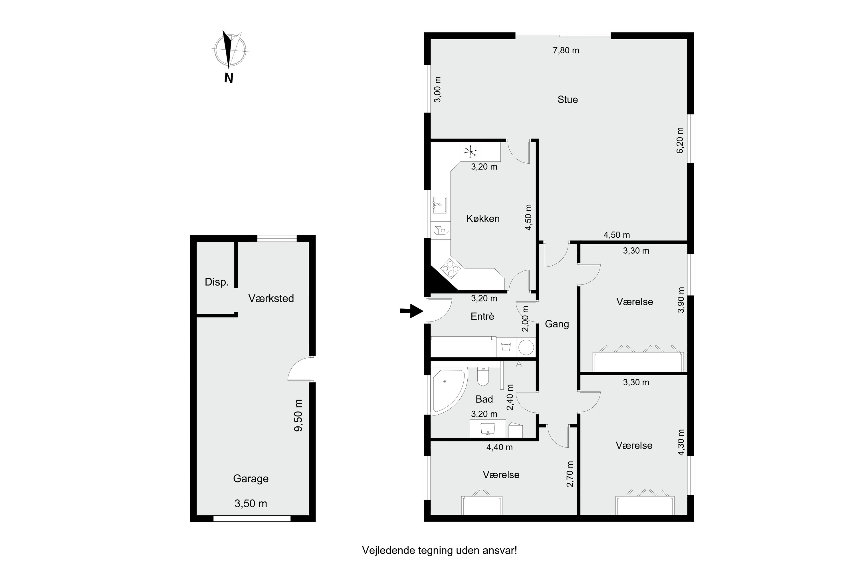 Plantegninger billede af Kristiansvej 5, Vorning, 8830 Tjele
