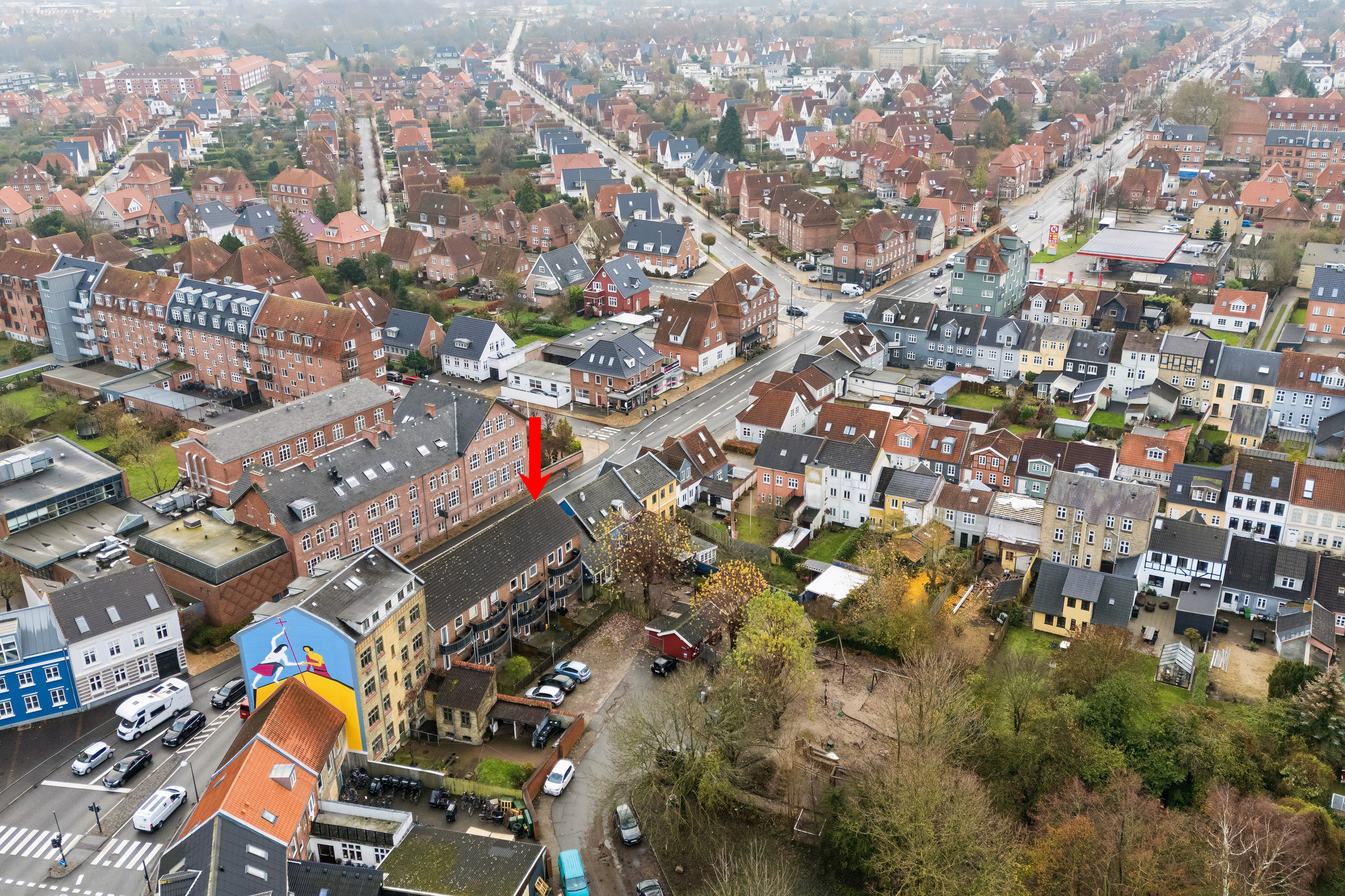 Fremhævet luftfoto billede i fuldskærmstilstand. Billede af Albanigade 67, 1. 7., 5000 Odense C