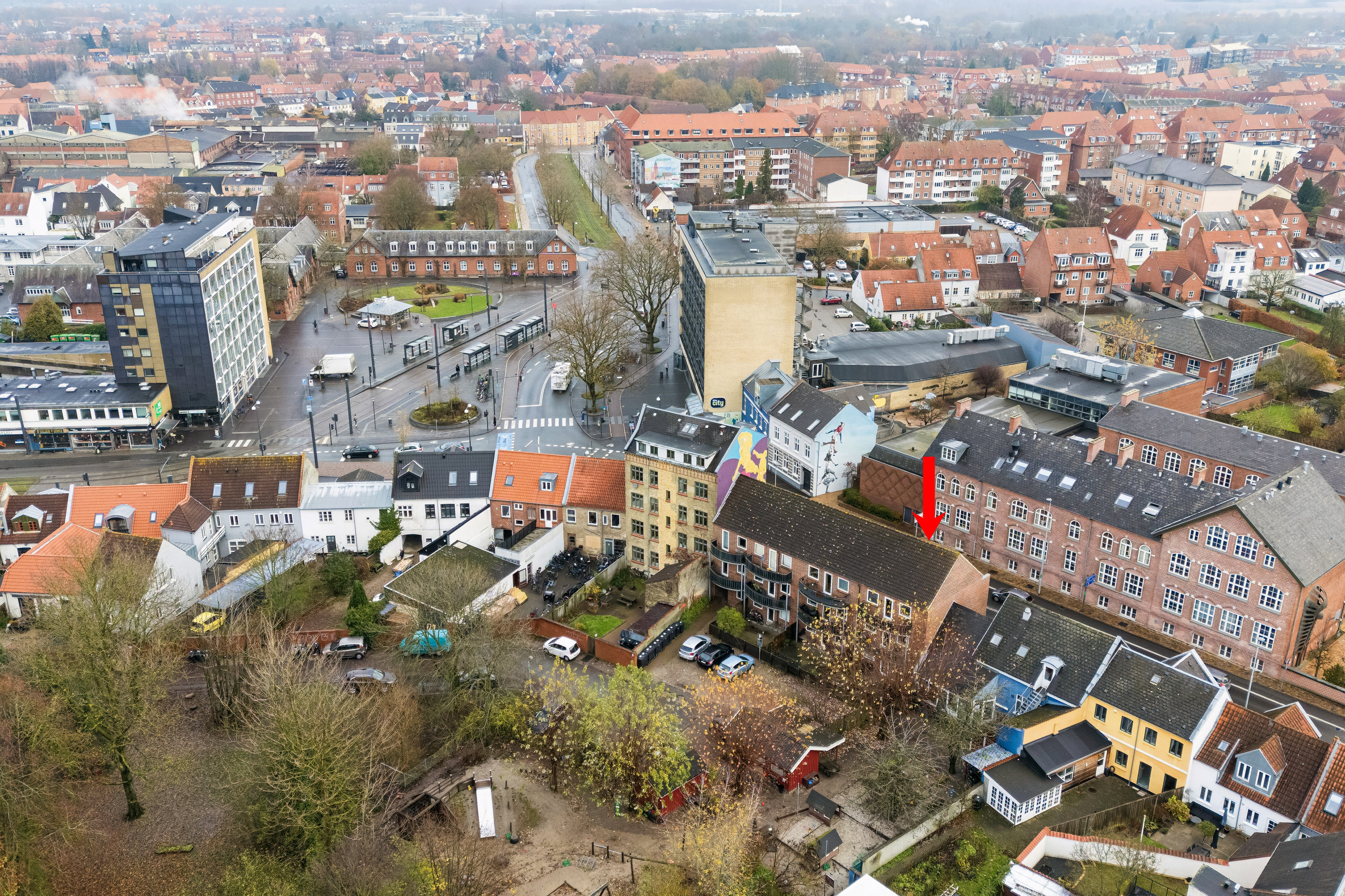 Fremhævet luftfoto billede i fuldskærmstilstand. Billede af Albanigade 67, 1. 7., 5000 Odense C