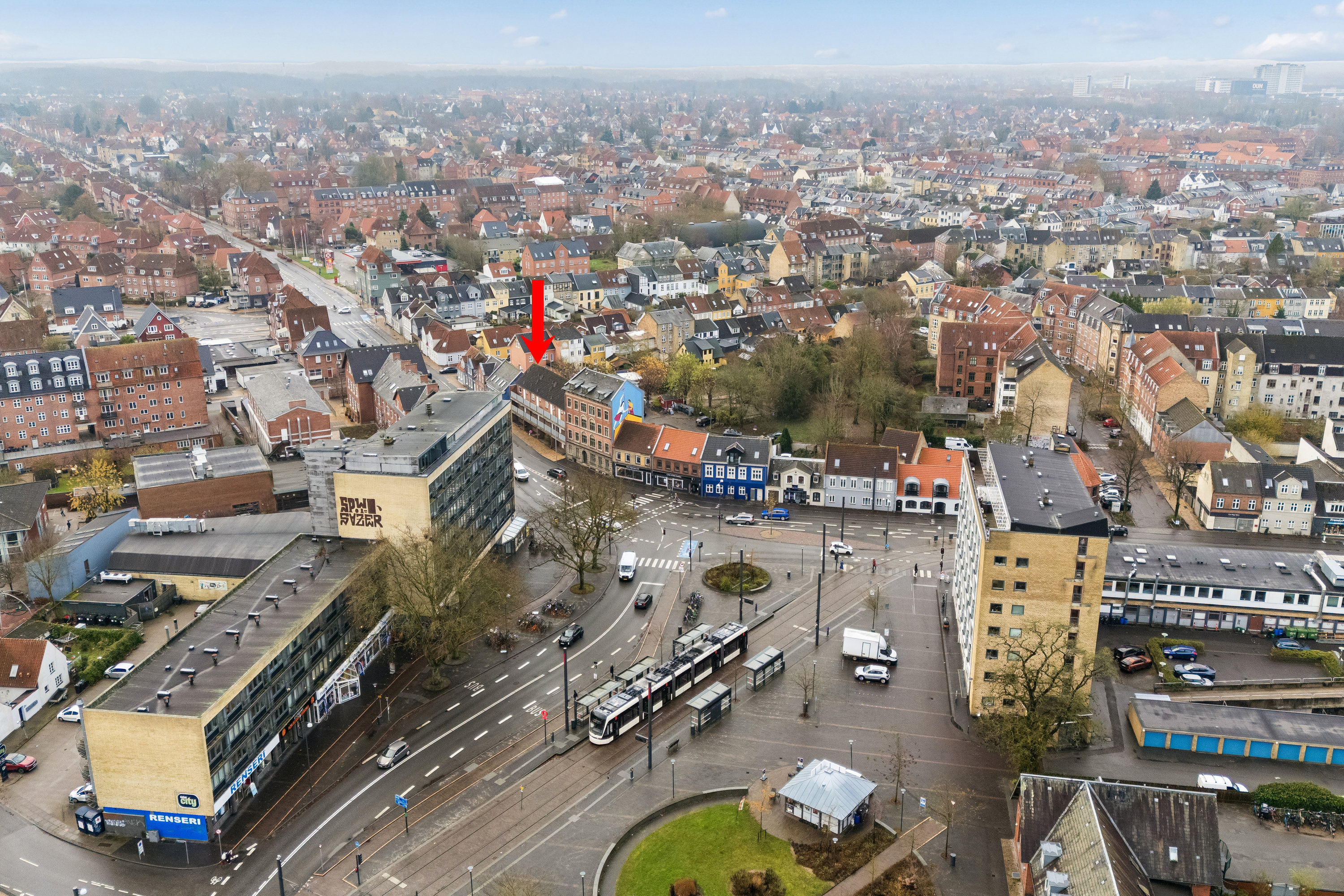 Fremhævet luftfoto billede i fuldskærmstilstand. Billede af Albanigade 67, 1. 7., 5000 Odense C