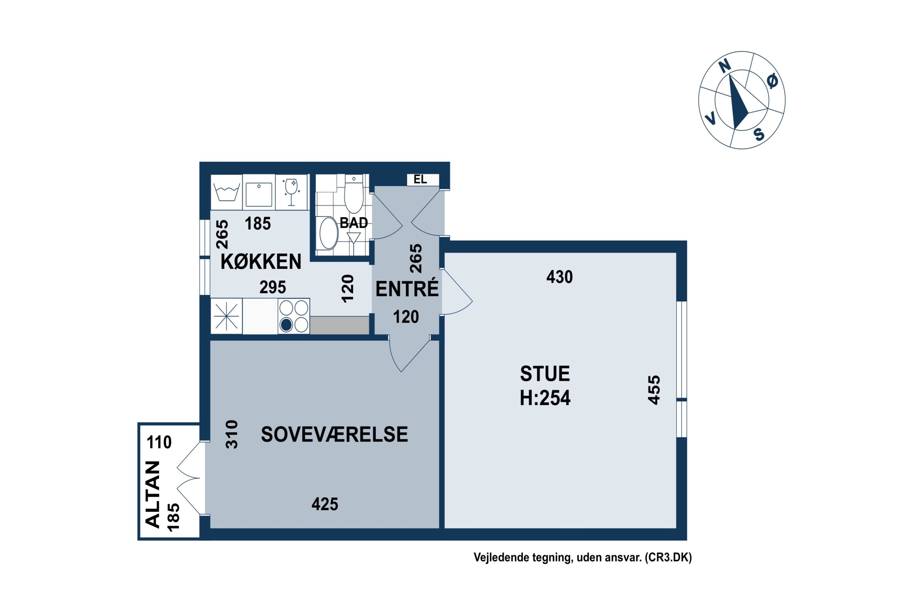 Plantegninger billede af Lauravej 23, 2. tv., 2500 Valby
