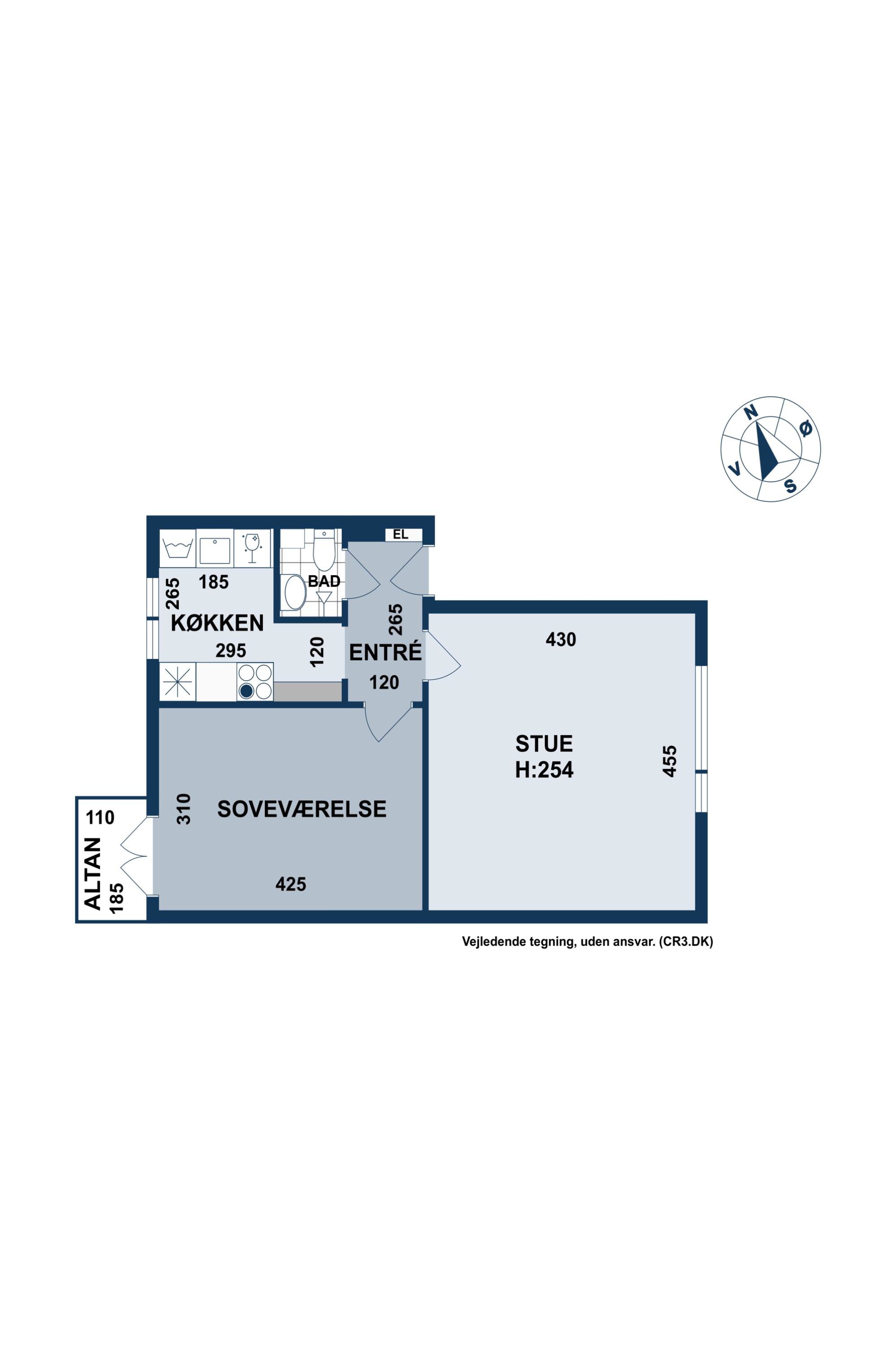 Plantegninger billede af Lauravej 23, 2. tv., 2500 Valby