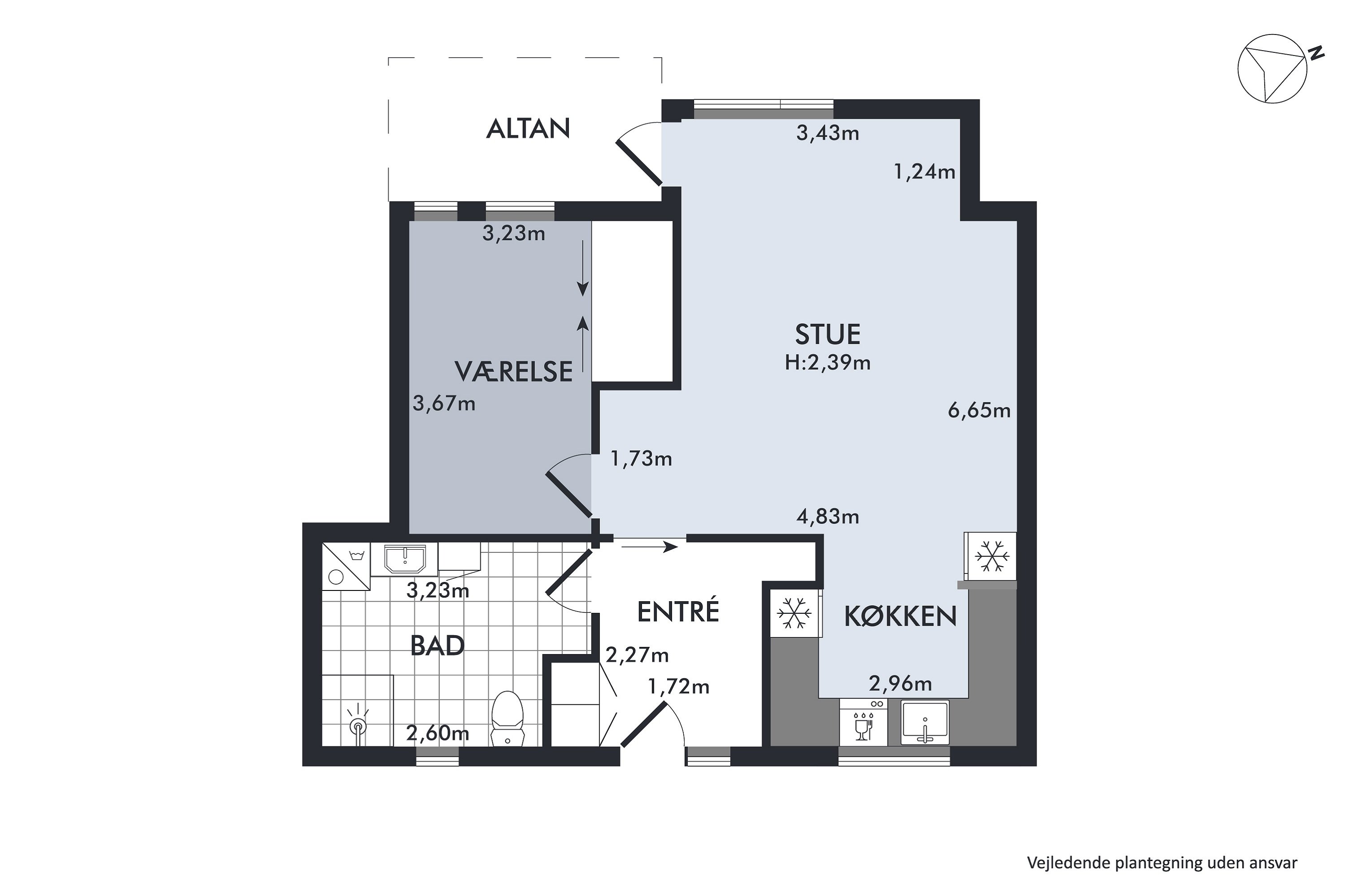 Plantegninger billede af Kirkegade 19B, 1., 8722 Hedensted