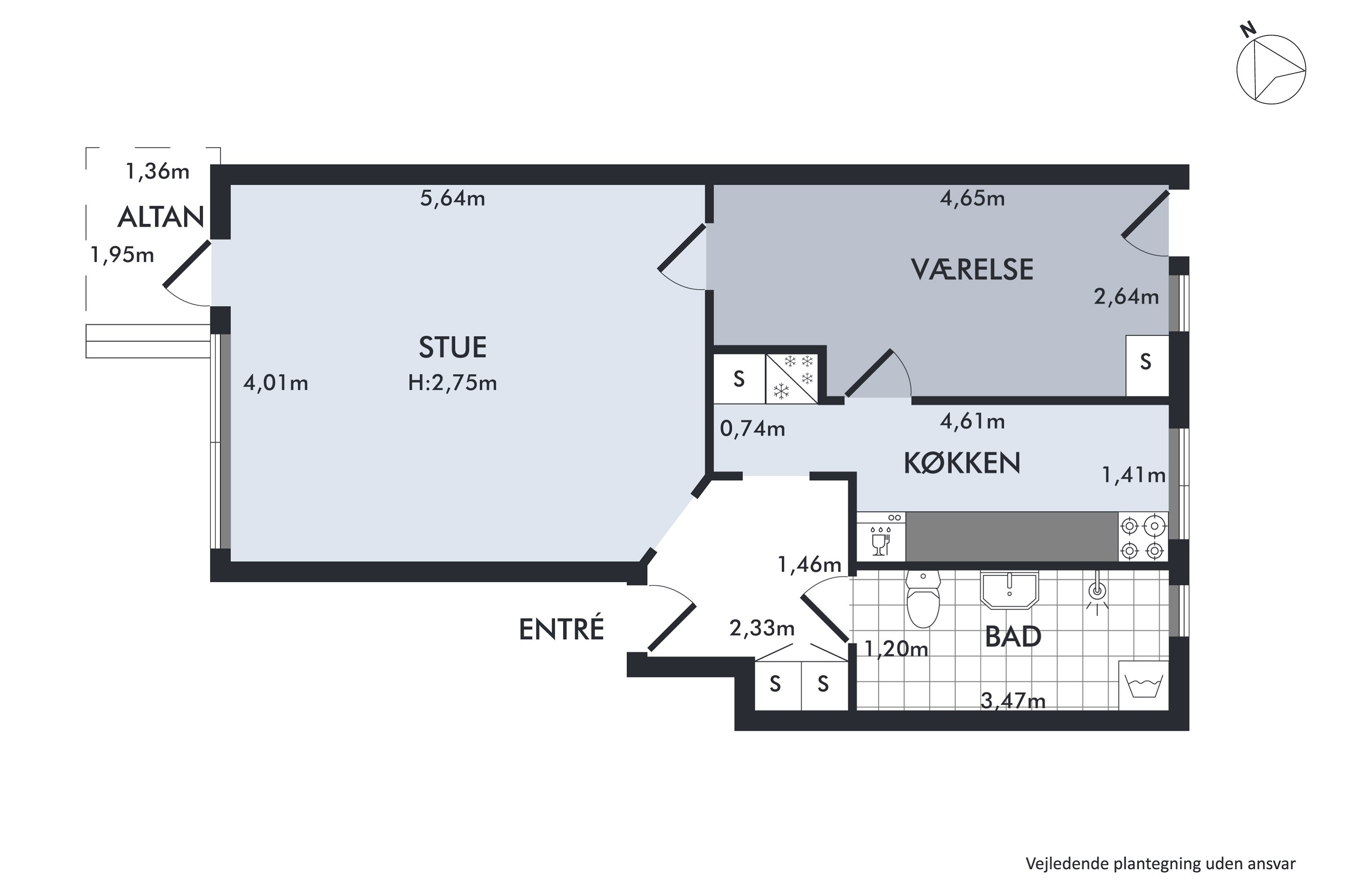 Plantegninger billede af Blidahpark 12, 1. tv., 2900 Hellerup