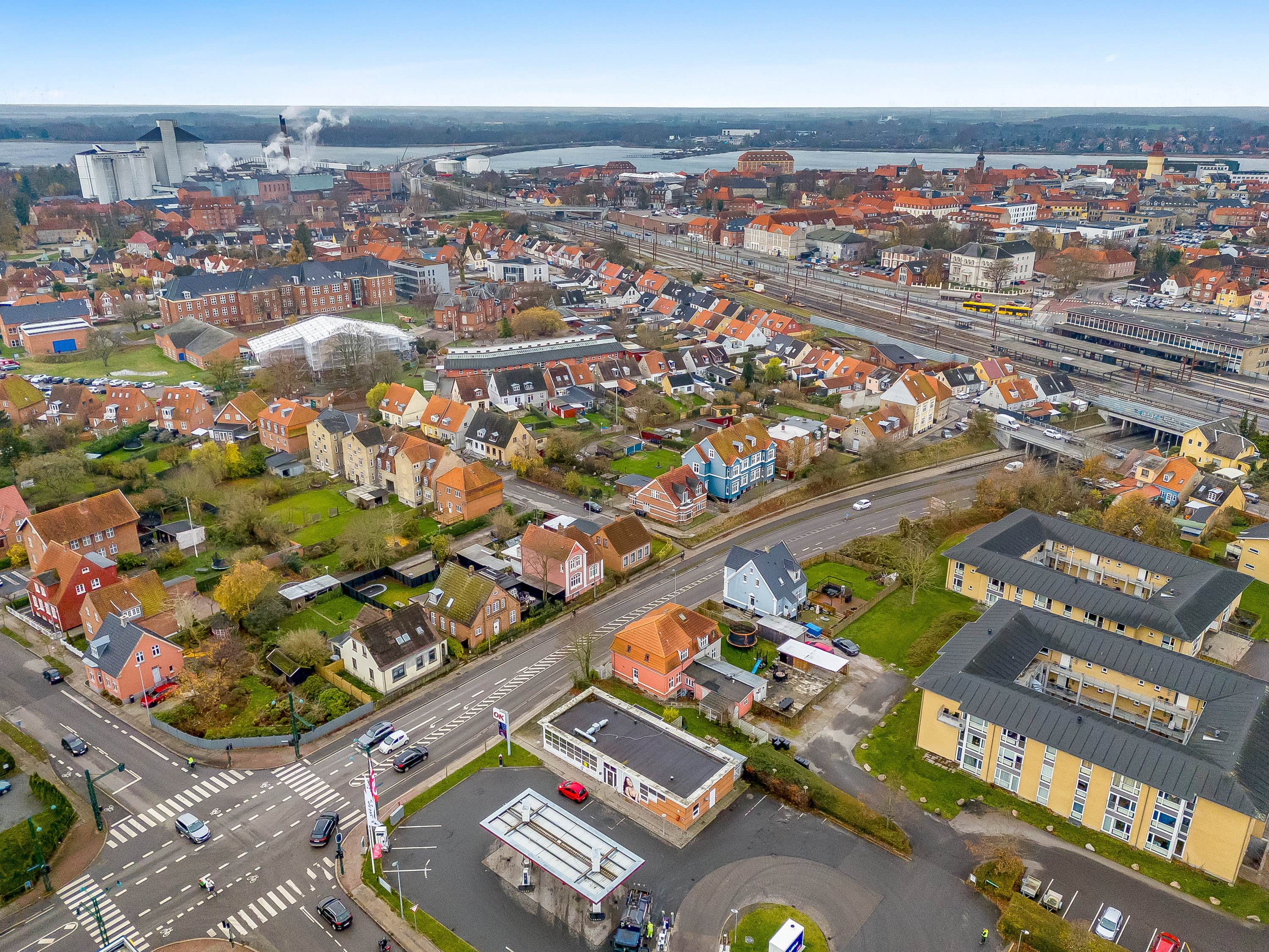 Fremhævet luftfoto billede i fuldskærmstilstand. Billede af Vesterskovvej 23, 4800 Nykøbing F