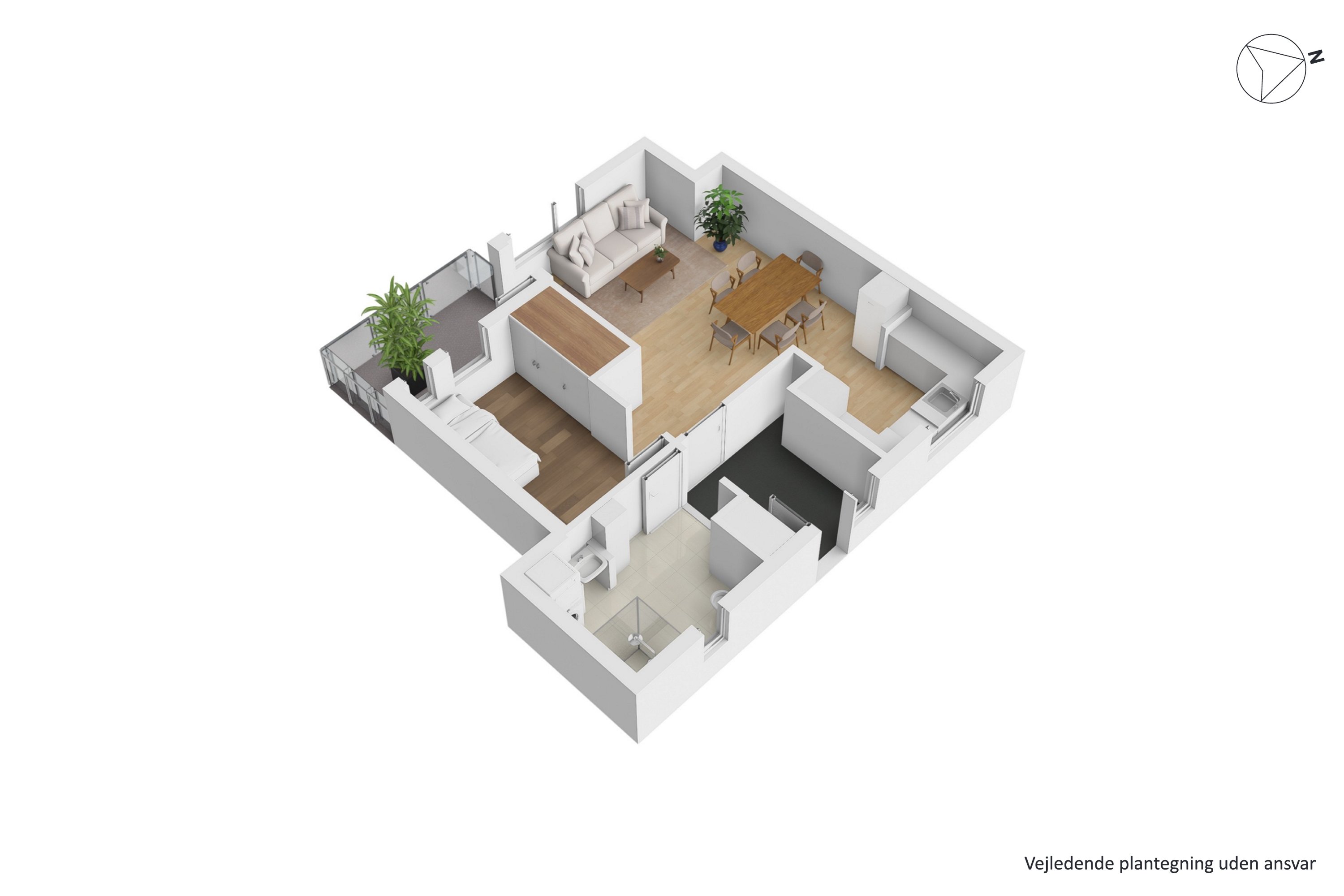Plantegninger billede af Kirkegade 19B, 1., 8722 Hedensted