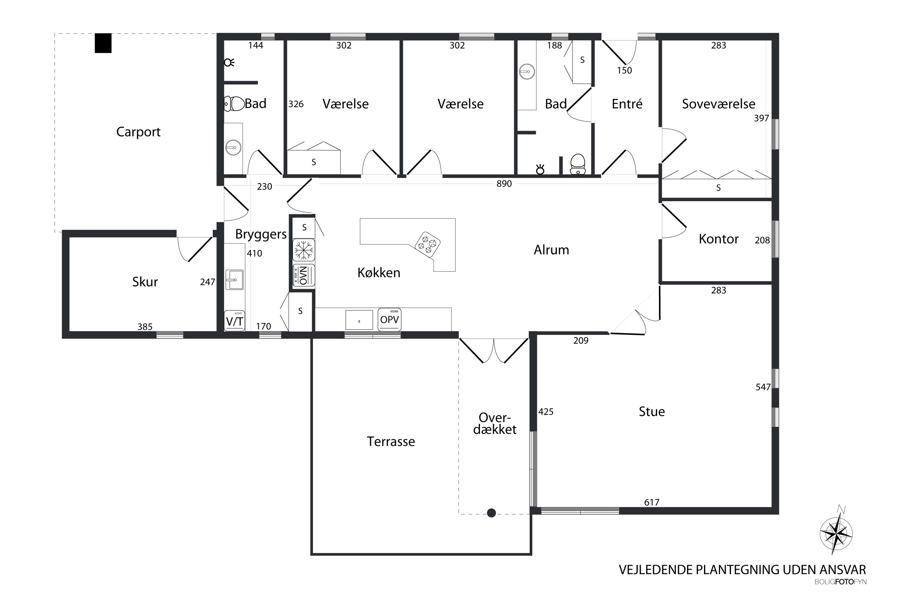 Plantegninger billede af Chr Dannings Vej 54, Strib, 5500 Middelfart
