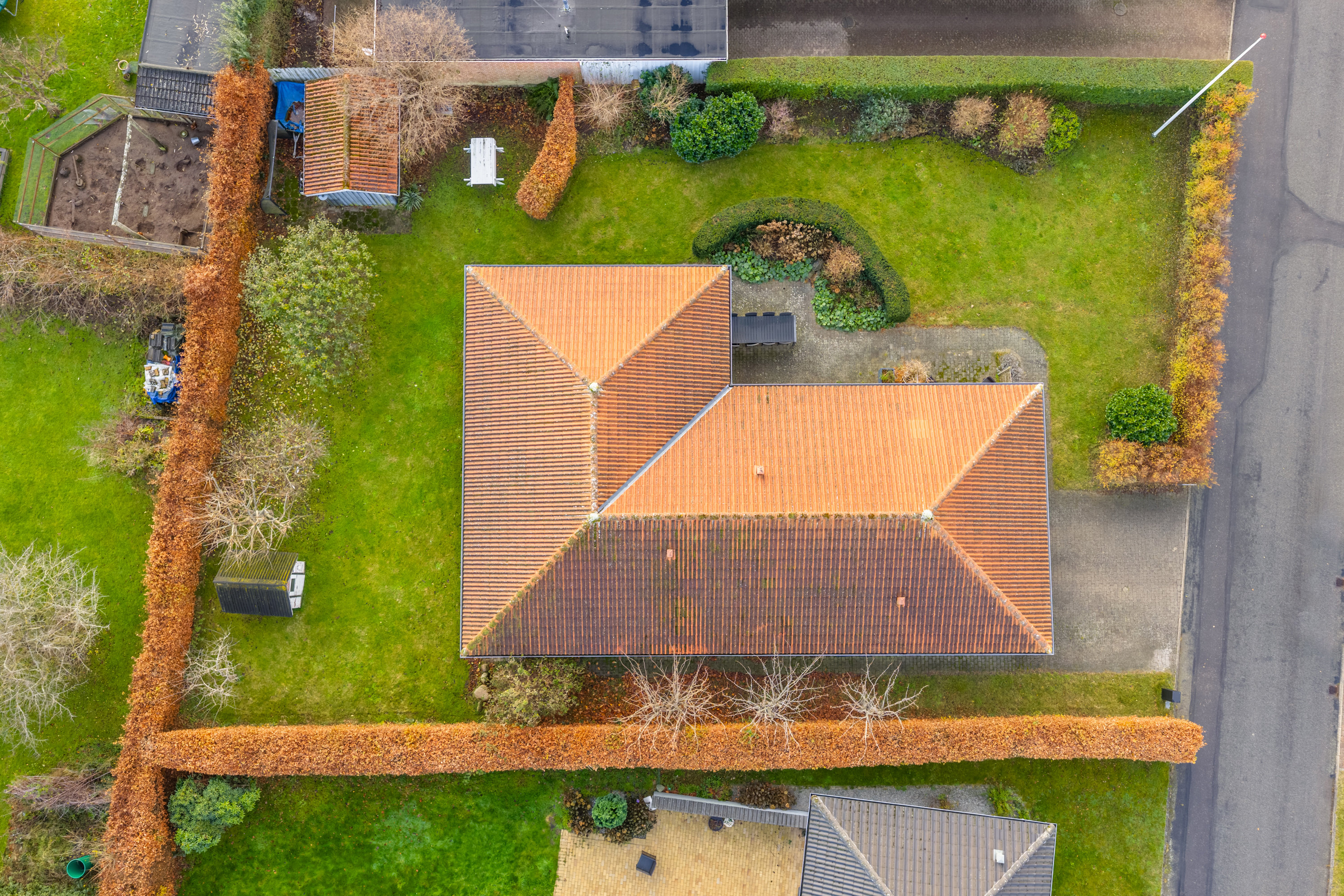 Fremhævet luftfoto billede i fuldskærmstilstand. Billede af Chr Dannings Vej 54, Strib, 5500 Middelfart