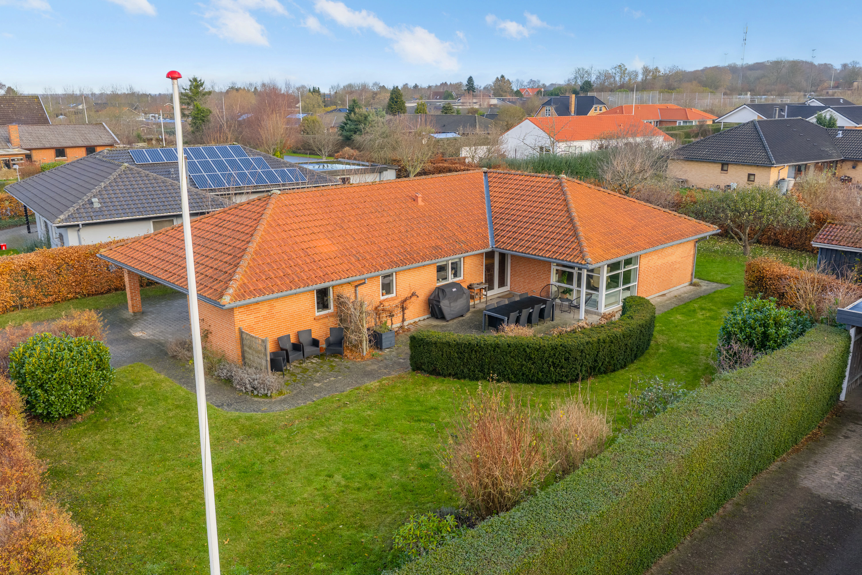 Villa: Luftfoto på Chr Dannings Vej 54, Strib, 5500 Middelfart