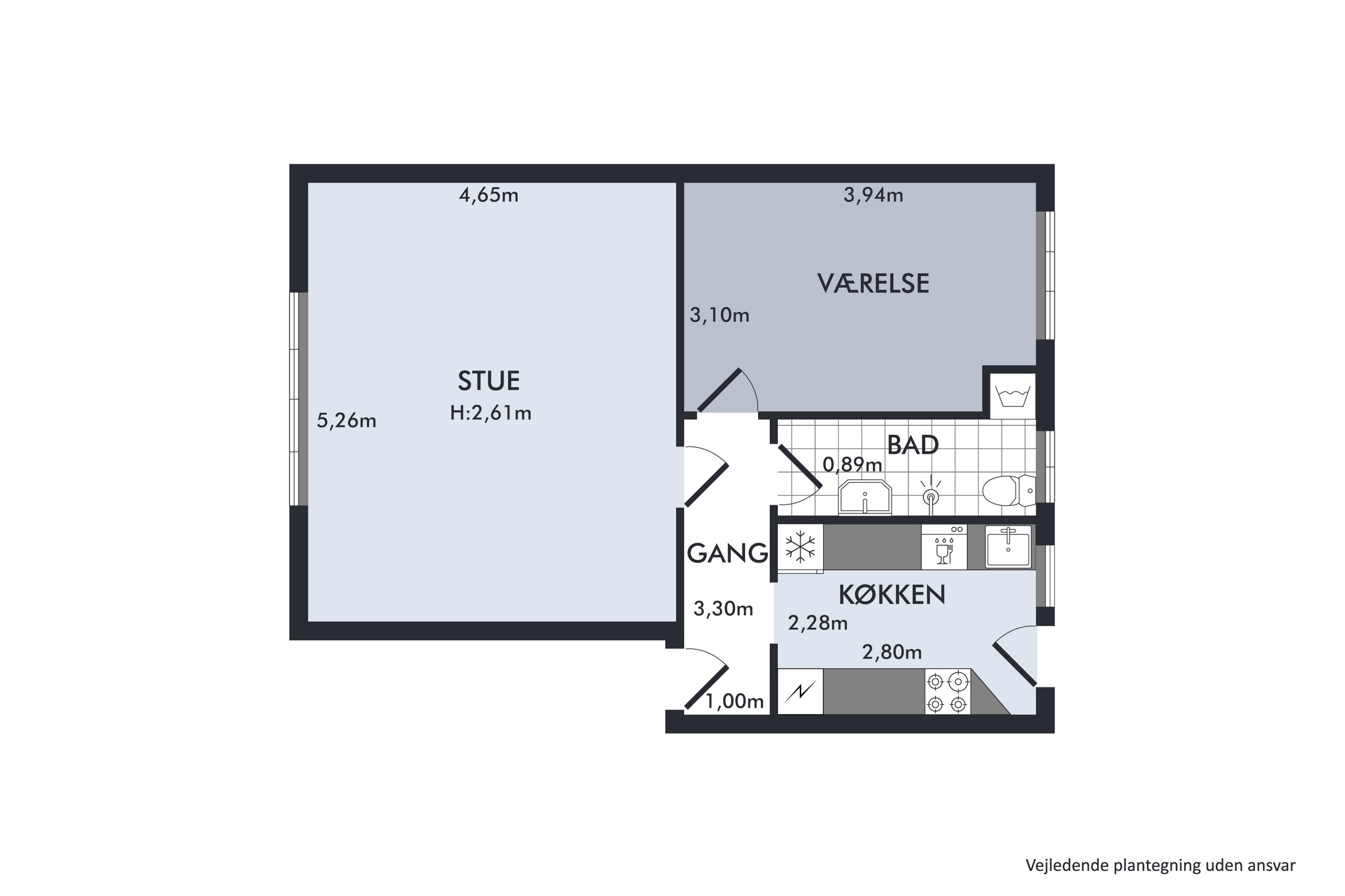 Plantegninger billede af Lyngby Hovedgade 86D, 1. tv., 2800 Kongens Lyngby