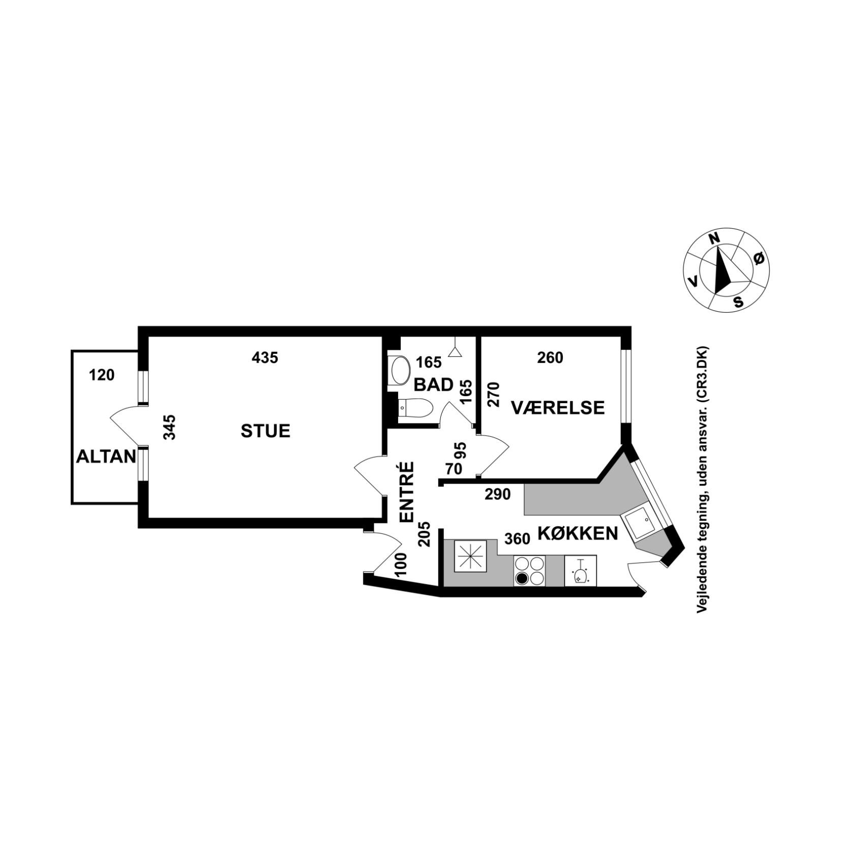 Plantegninger billede af Uffesgade 10, 2. tv., 2200 København N