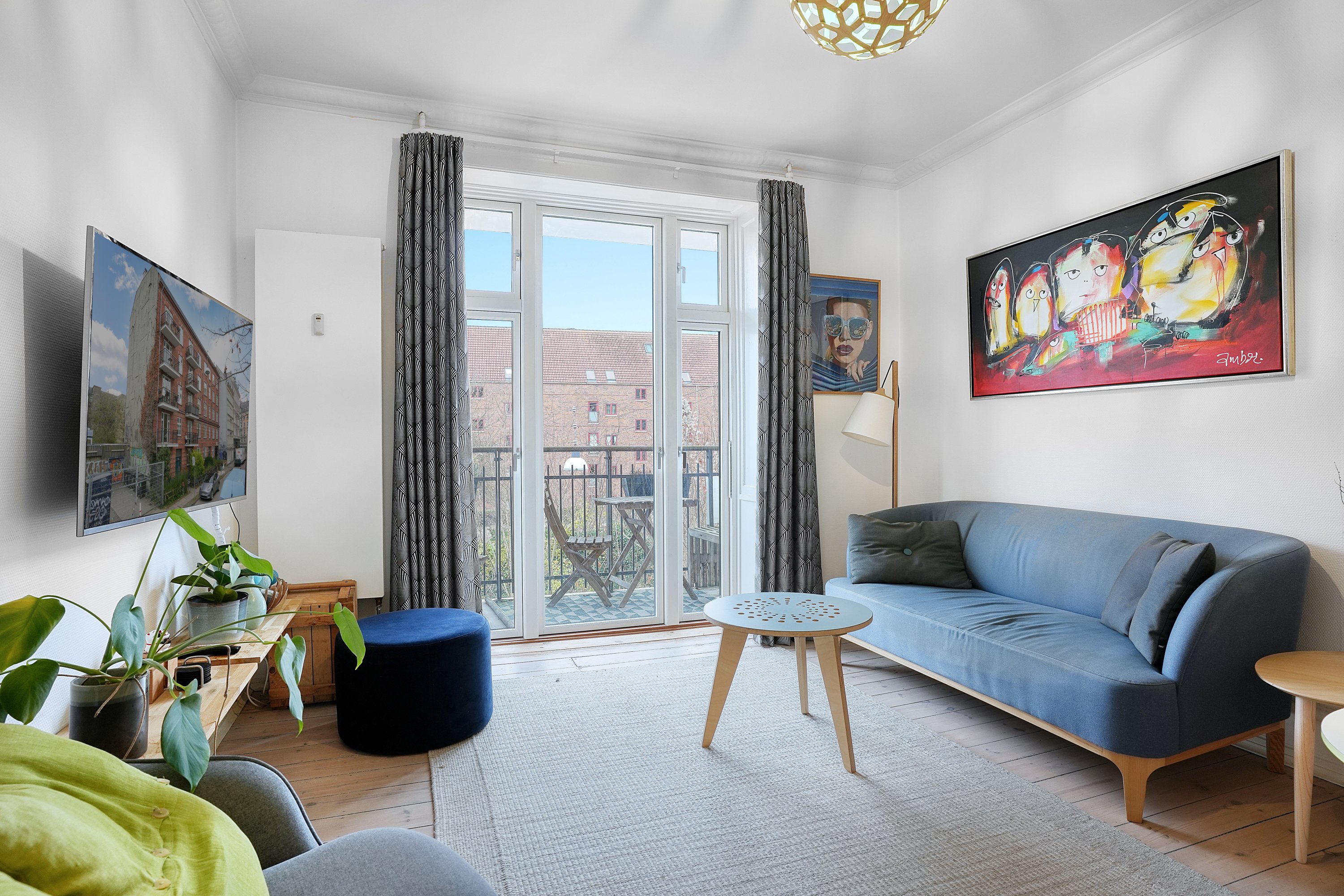 Fremhævet stue billede i fuldskærmstilstand. Billede af Uffesgade 10, 2. tv., 2200 København N