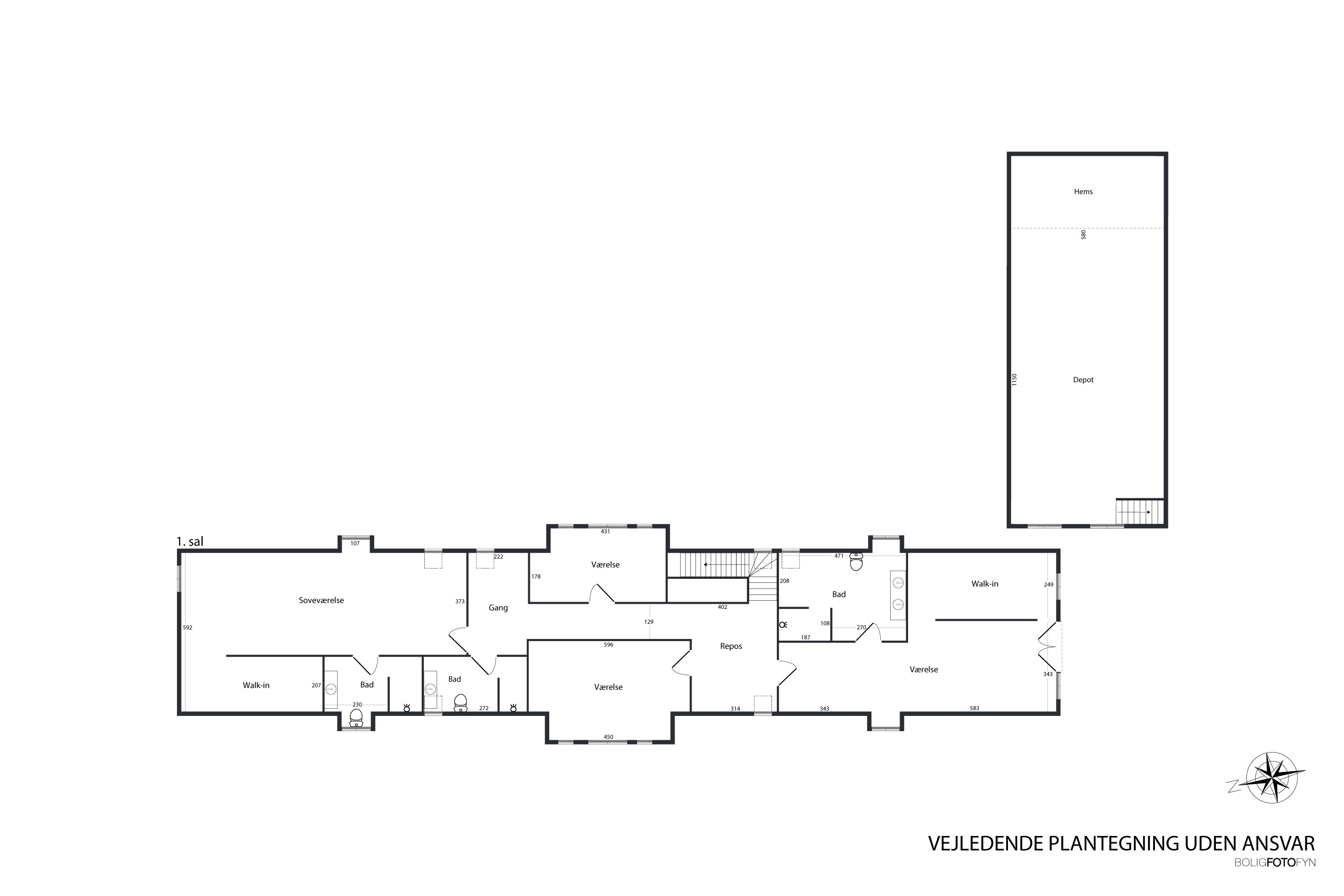 Plantegninger billede af Dådyrbakken 96, 5500 Middelfart