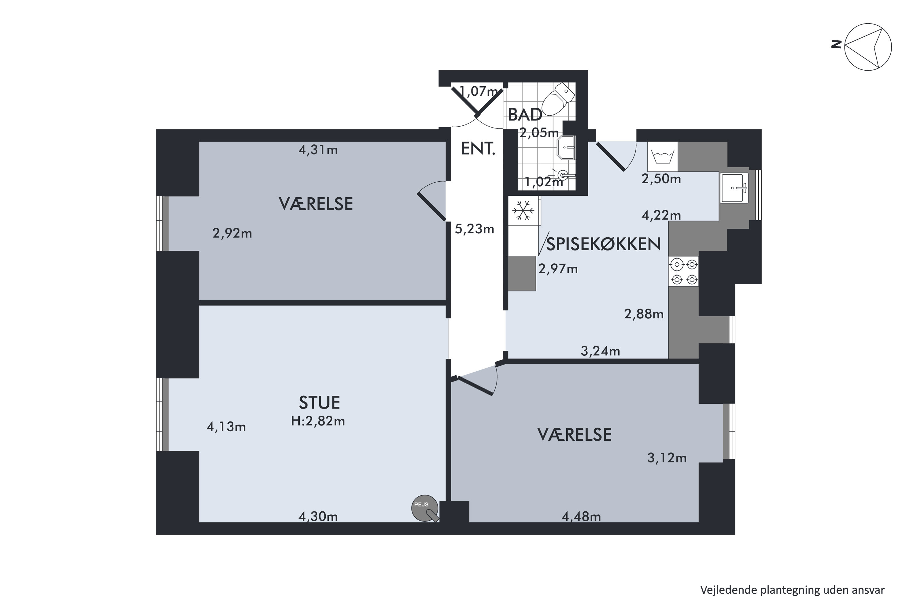 Plantegninger billede af Ejgårdsvej 24, 2. th., 2920 Charlottenlund