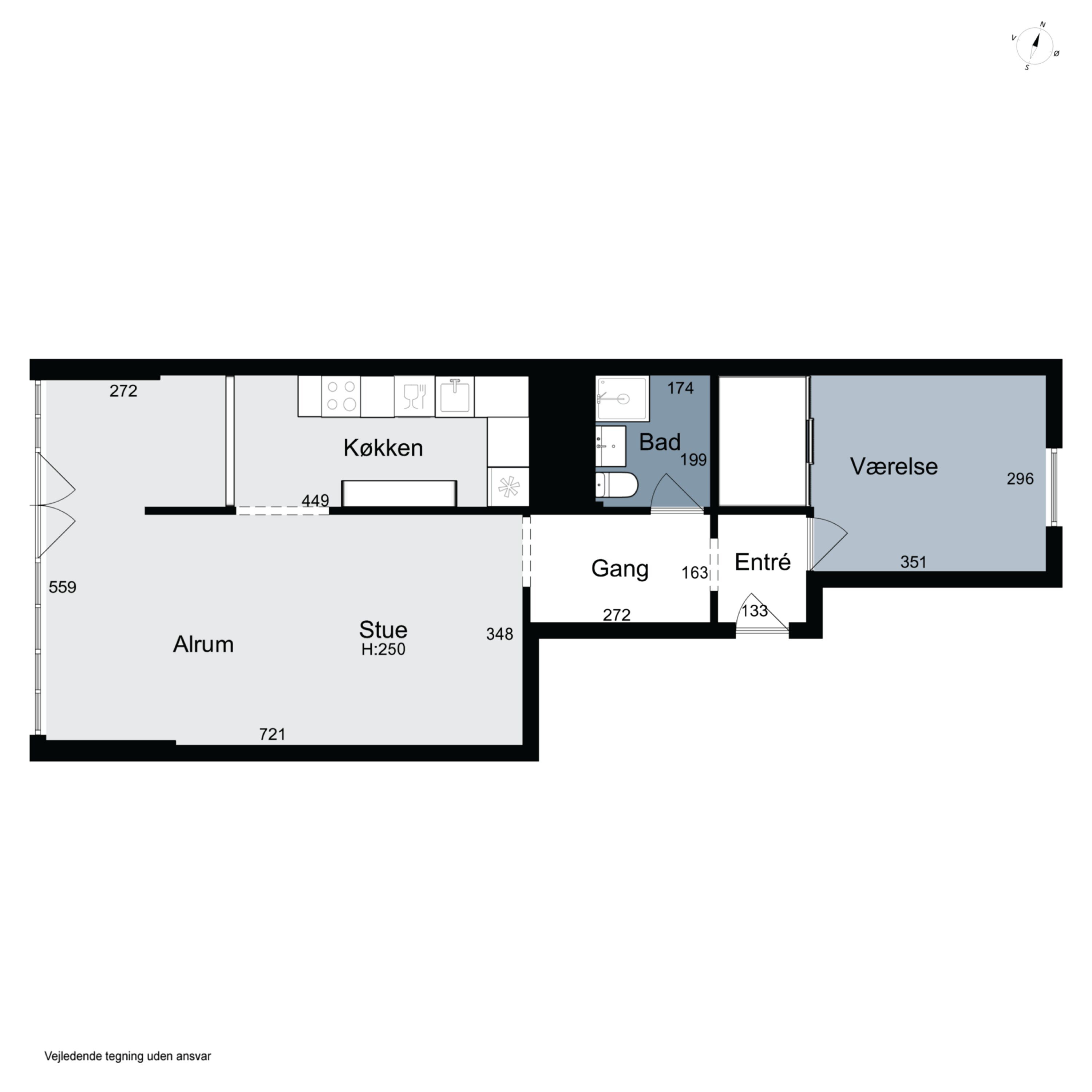 Plantegninger billede af Møllevejen 27, kld.. th., 8000 Aarhus C