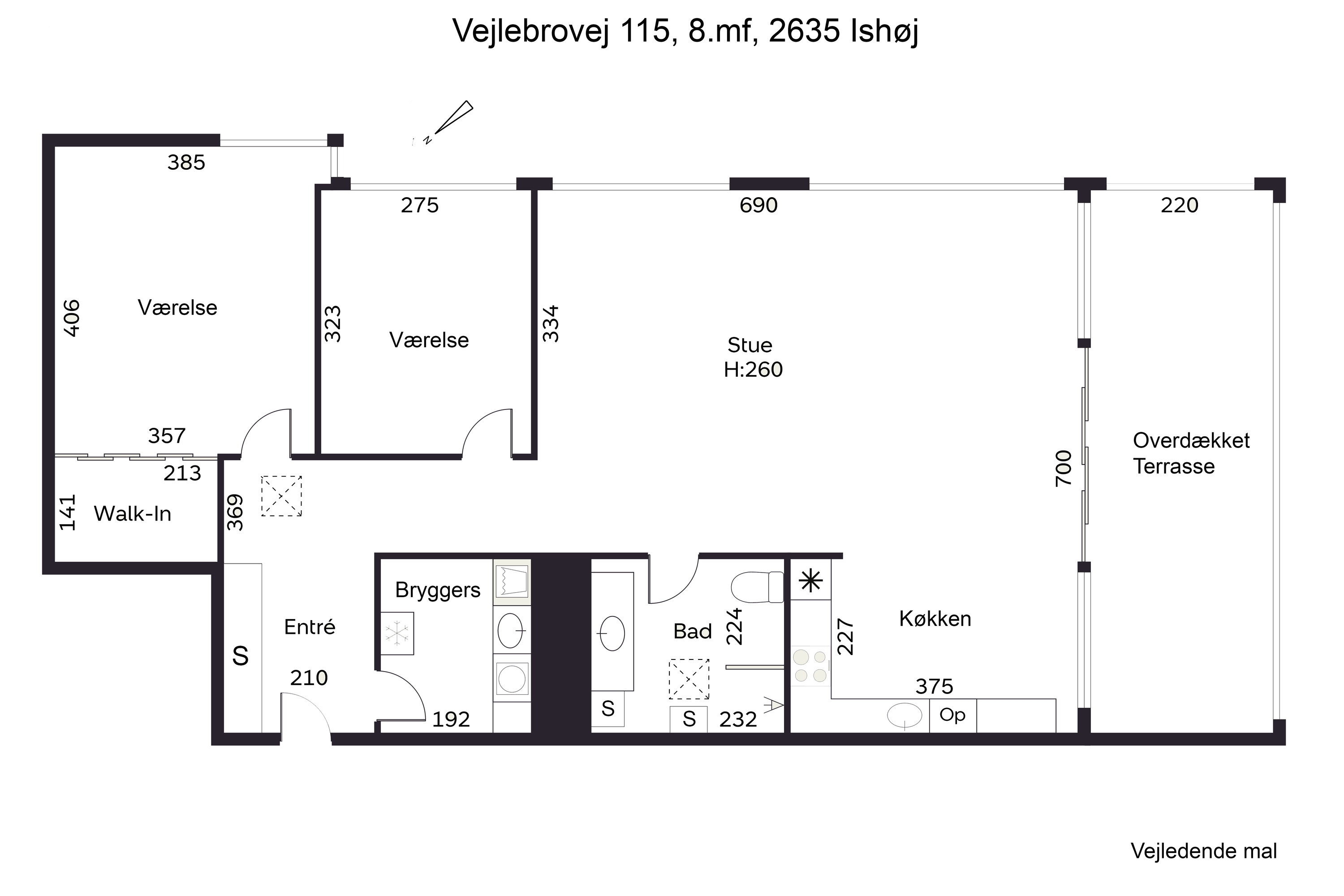 Plantegninger billede af Vejlebrovej 115, 8. mf., 2635 Ishøj